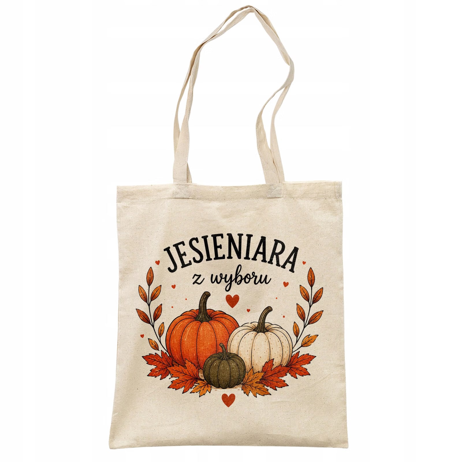 Torba shopper bawełniana jesień jesienna na zakupy z nadrukiem