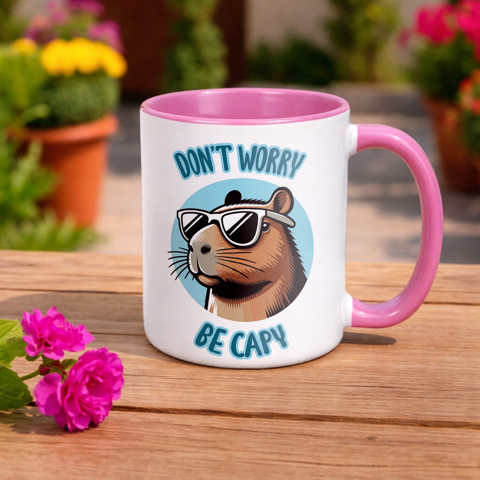 Kubek Różowy Kapibara Capybara Zwierzak Słodki Dla Dzieci Prezent