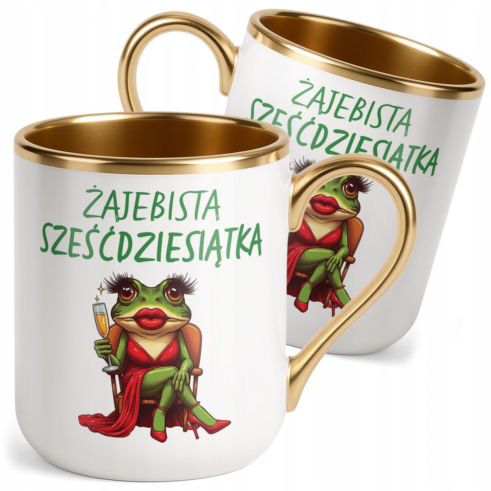 Kubek Premium Złoty Żajebista 60 Dla Kobiety Na Urodziny Prezent