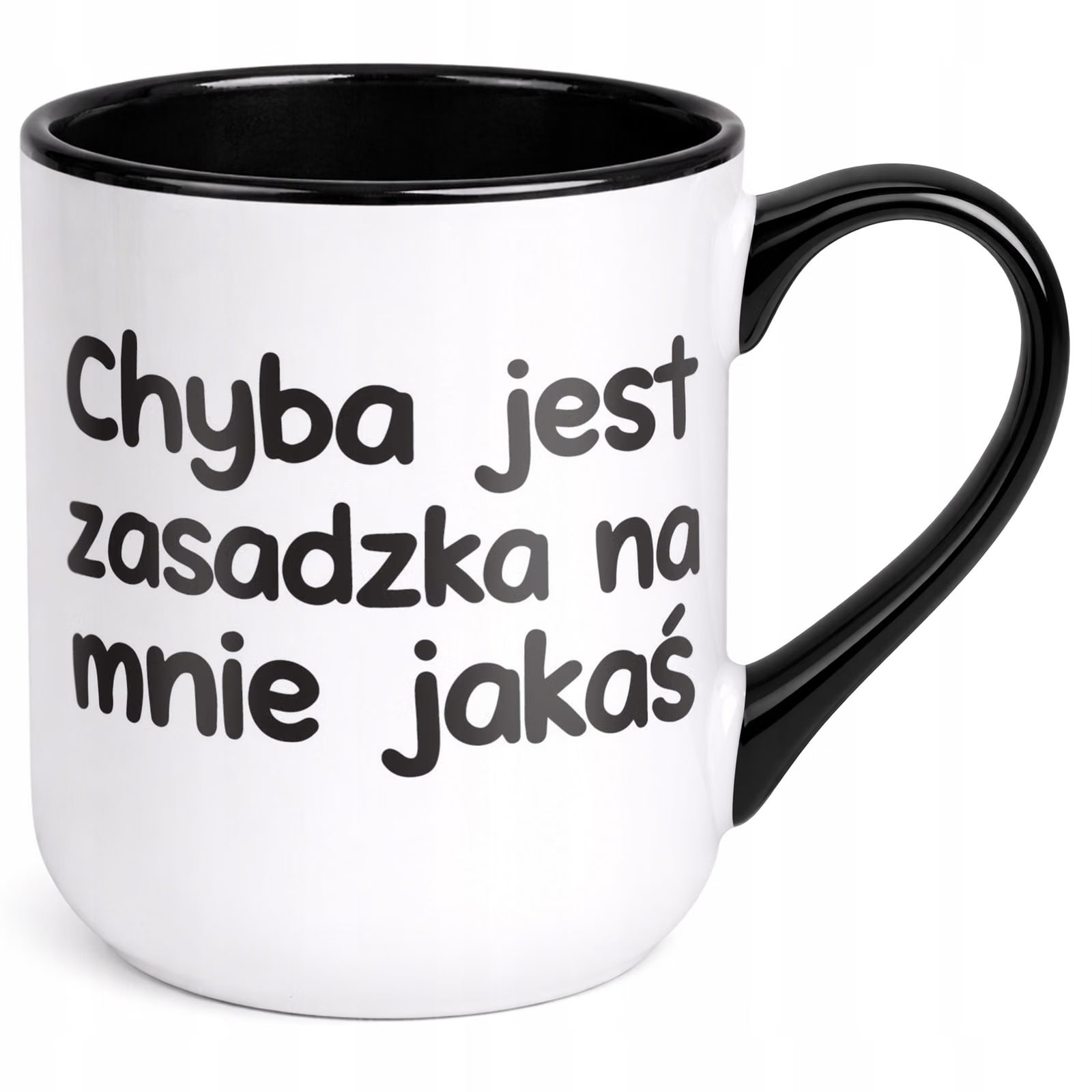 Kubek z nadrukiem Premium Czarny Chyba Jest Zasadzka Na Mnie Jakaś Prezent