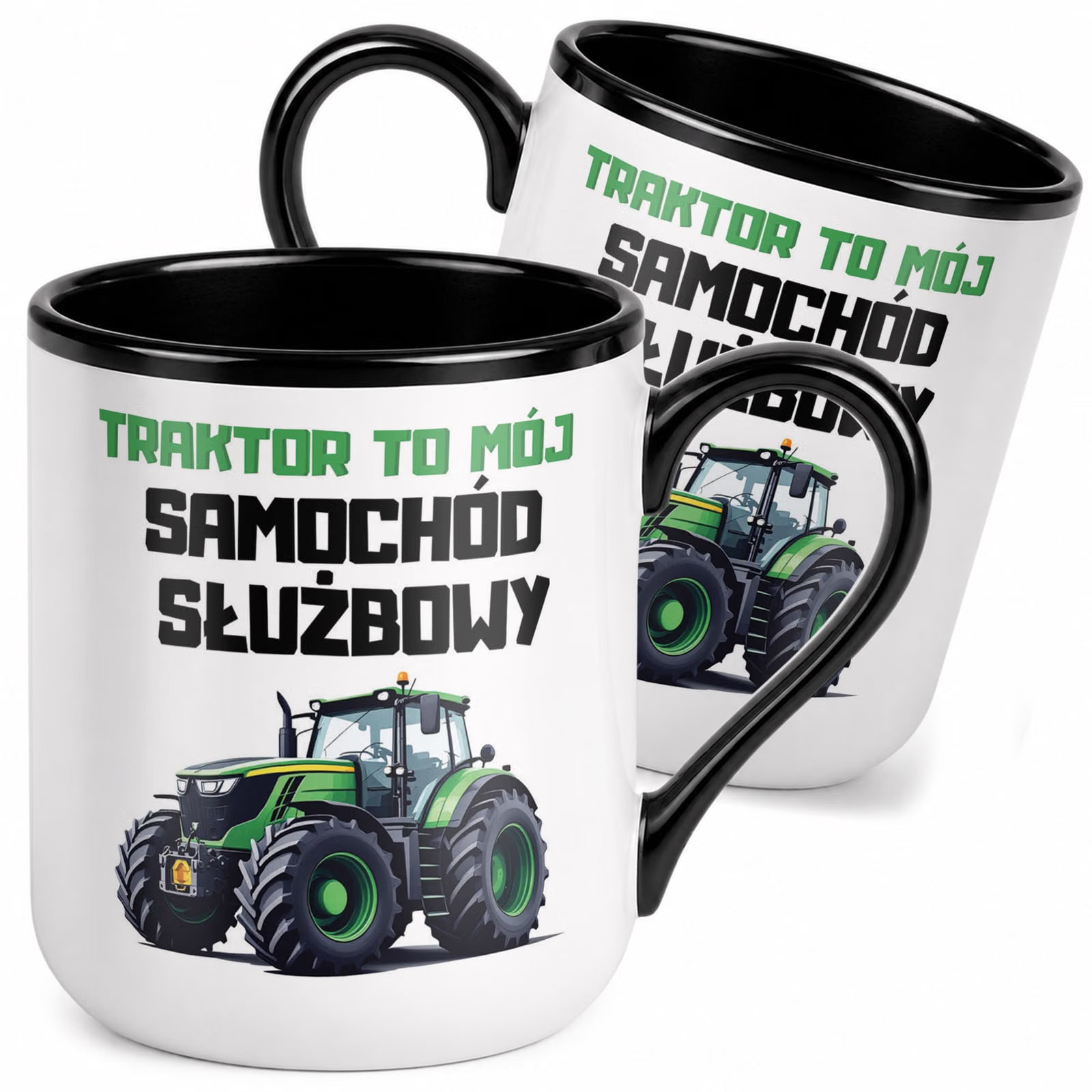Kubek z nadrukiem Premium Czarny Dla Rolnika Gospodarza Upominek Prezent