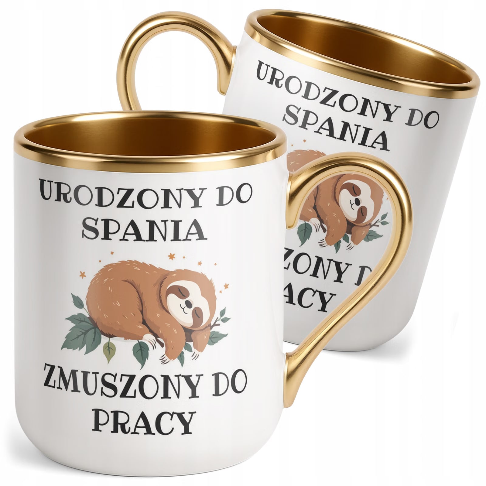 Kubek Premium Złoty Urodzony Do Spania Śmieszny Zabawny Prezent