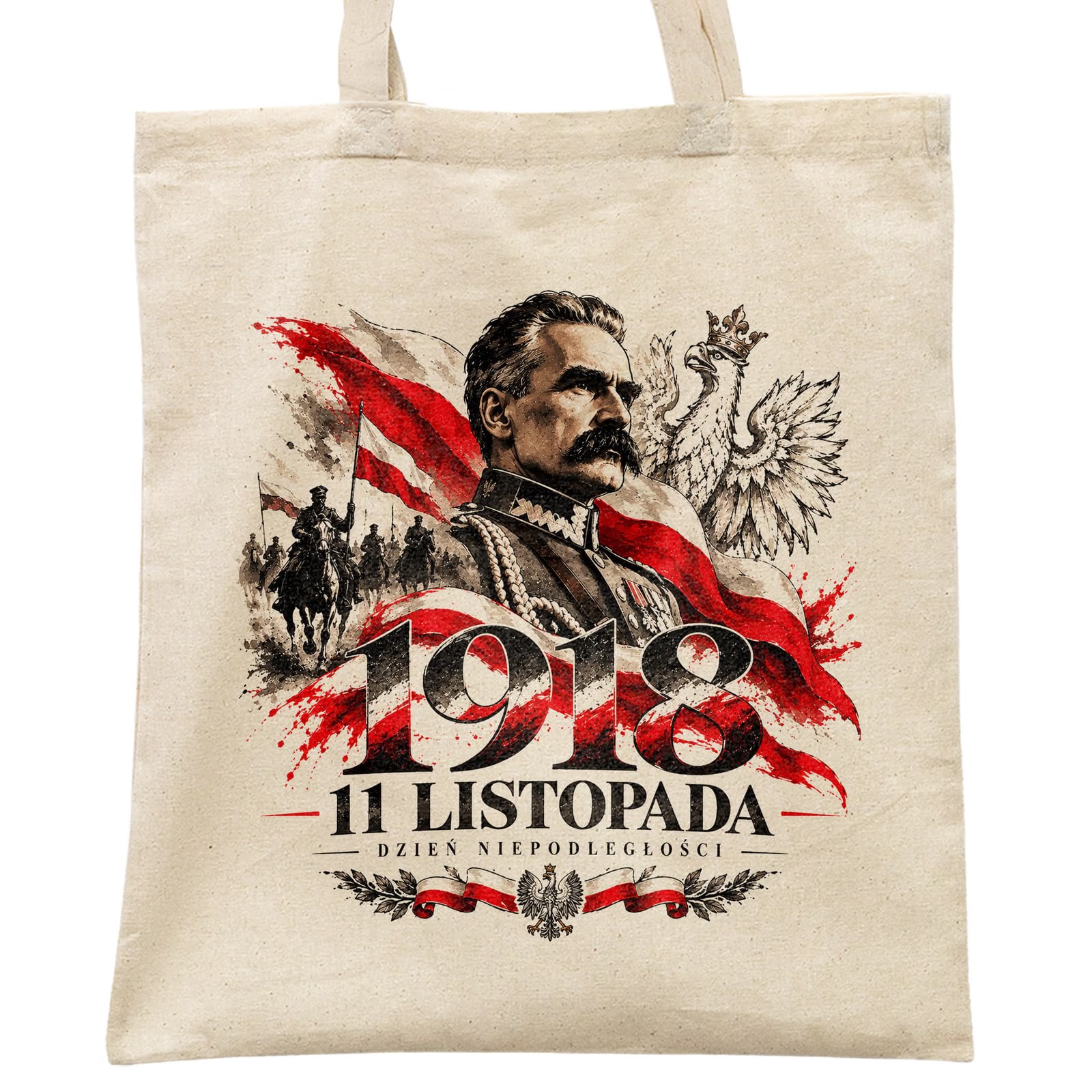 Torba shopper ecru patriotyczna święto niepodległości z nadrukiem