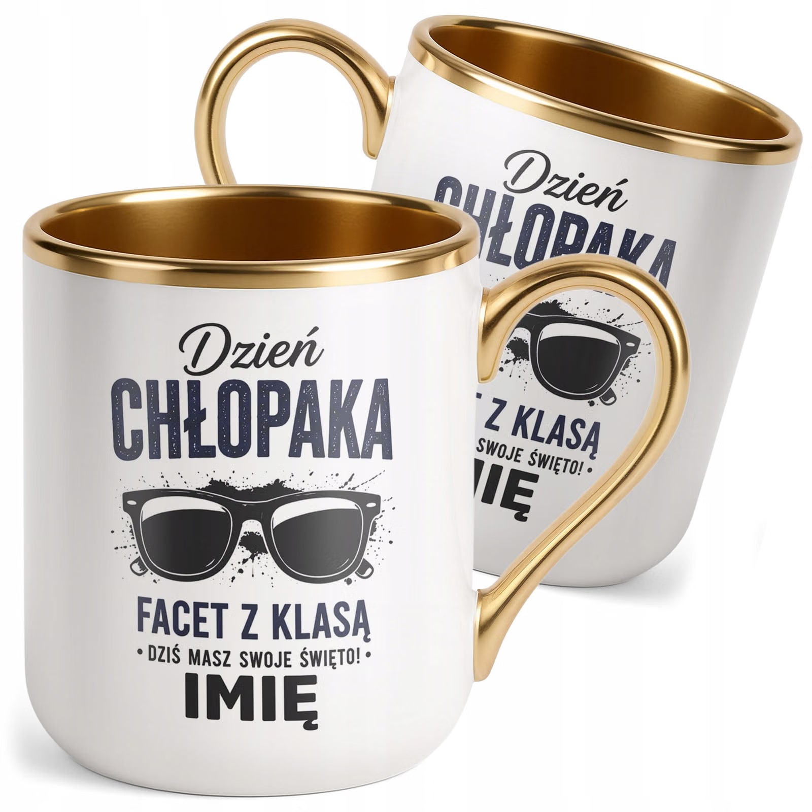 Kubek personalizowany z nadrukiem Premium Złoty Dzień Chłopaka