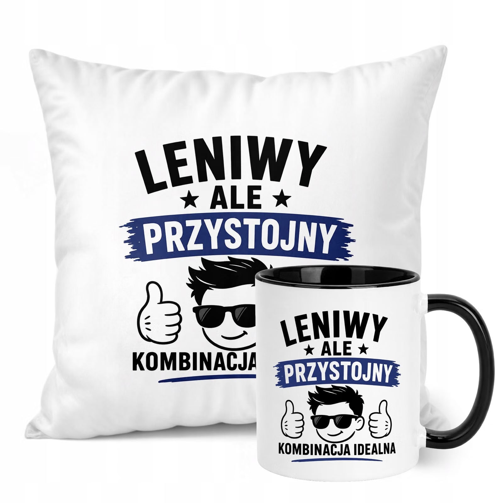 Zestaw Kubek Czarny Poduszka Dzień Chłopaka Z Nadrukiem Prezent Upominek