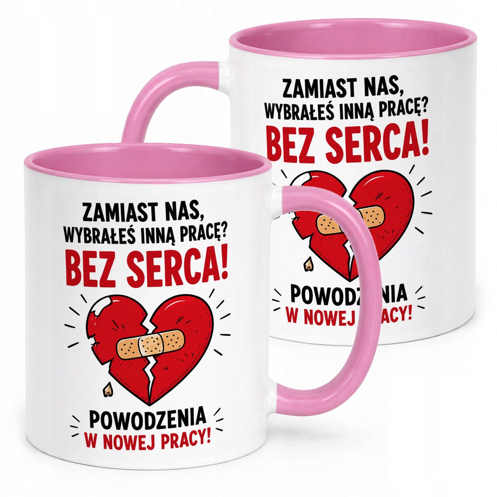 Kubek Różowy z nadrukiem Pożegnanie Odejście z Pracy Dla Kolegi Prezent