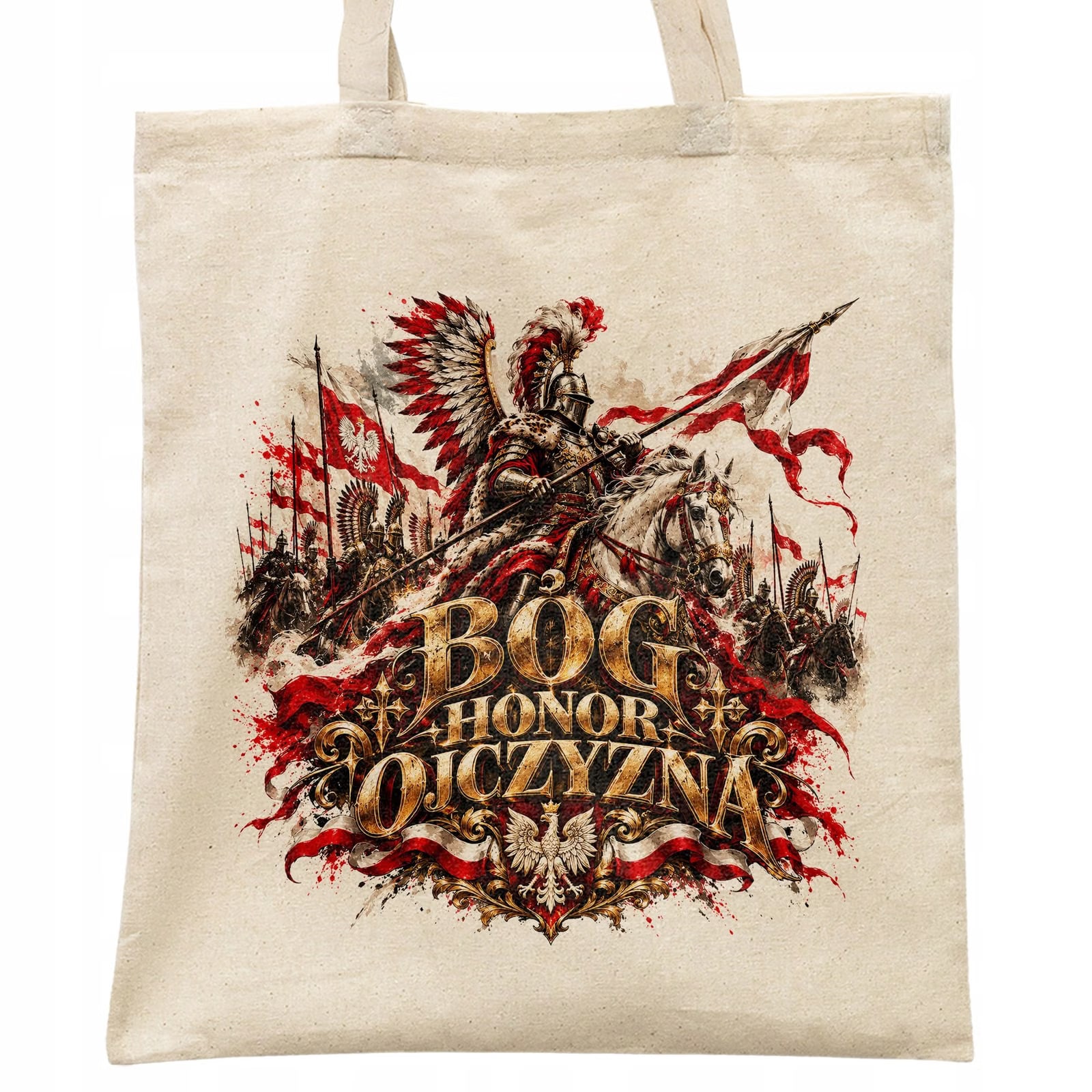 Torba shopper ecru patriotyczna święto niepodległości z nadrukiem