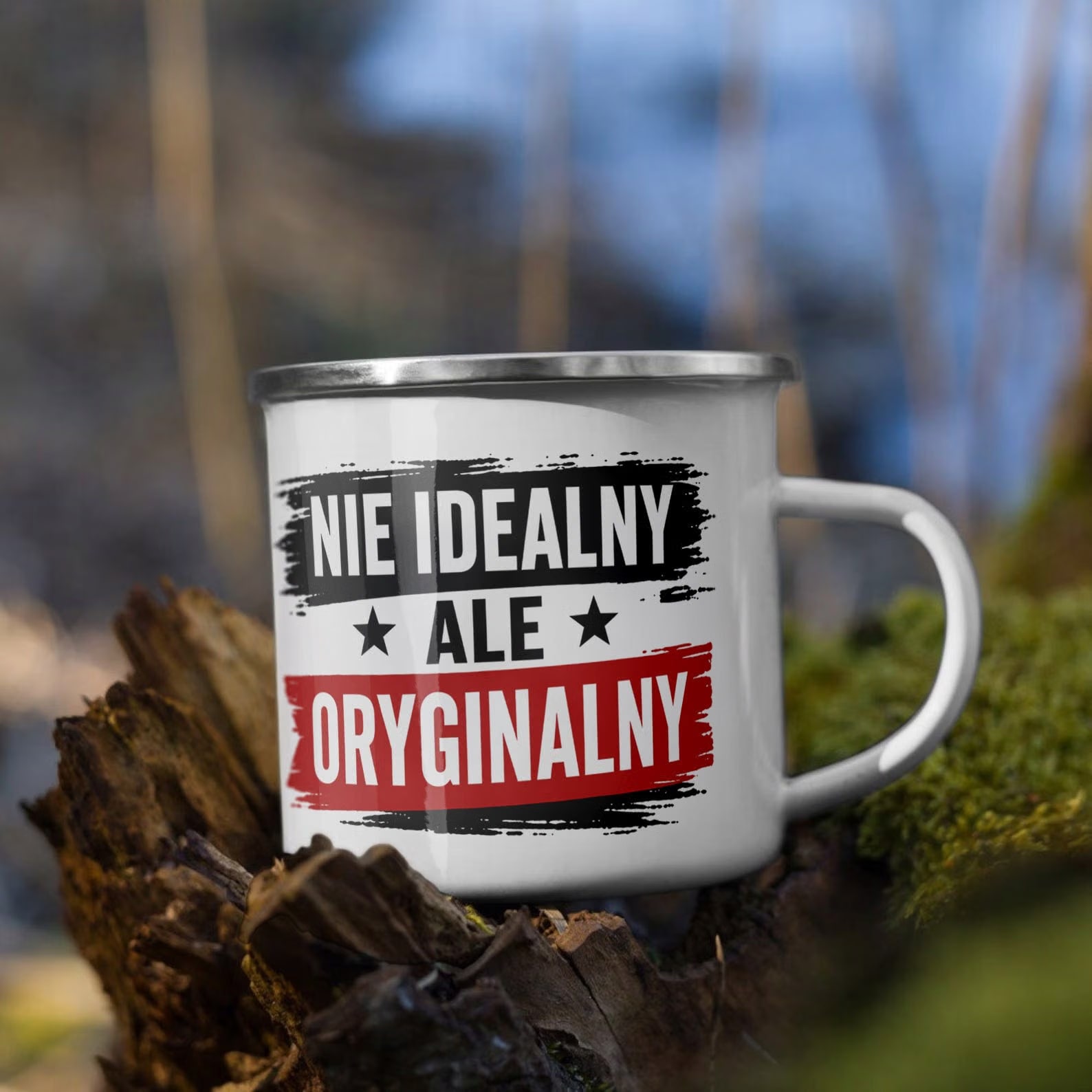 Zestaw Kubek Emaliowany Poduszka Dzień Chłopaka Z Nadrukiem
