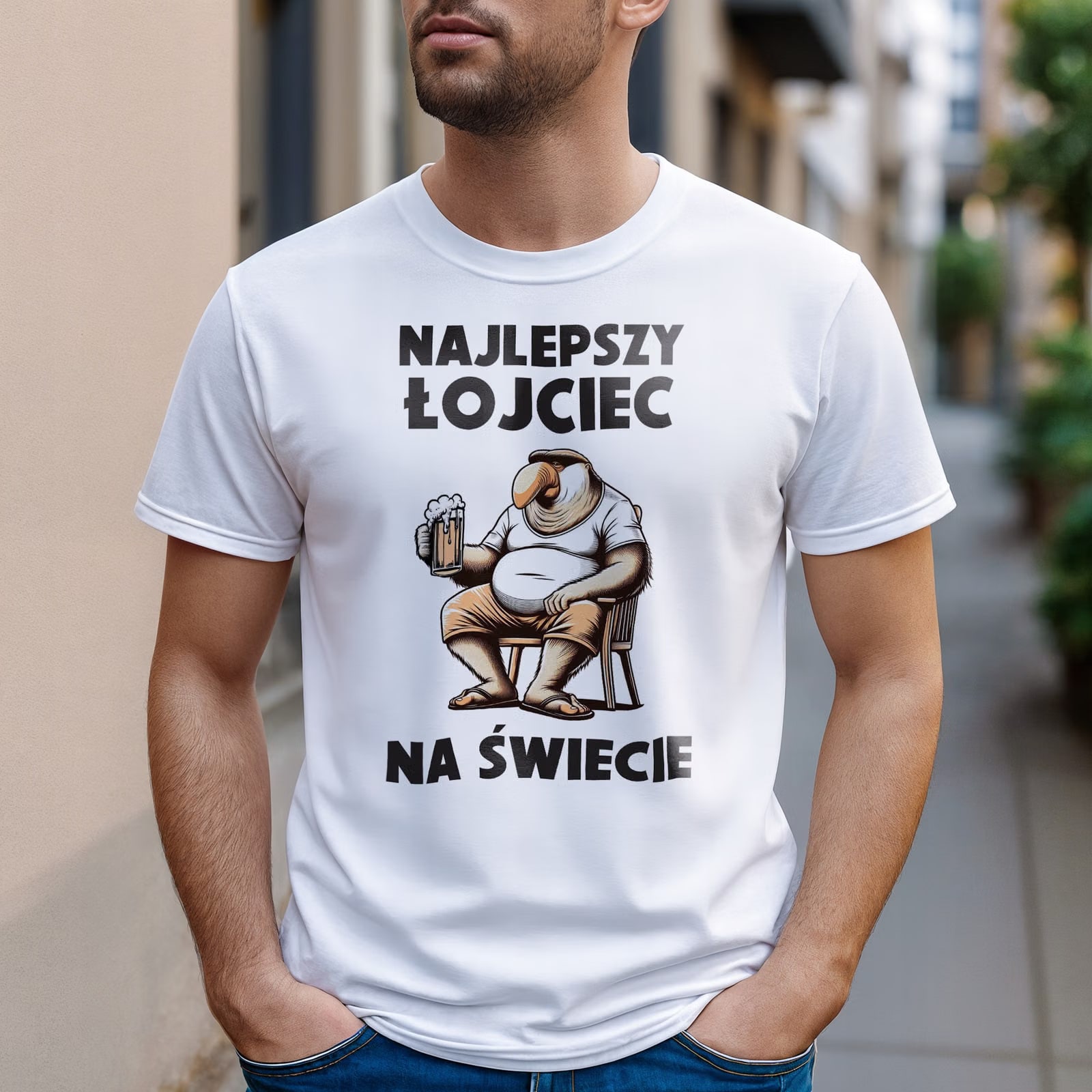 Koszulka biała męska Dzień Ojca Dla Taty Prezent