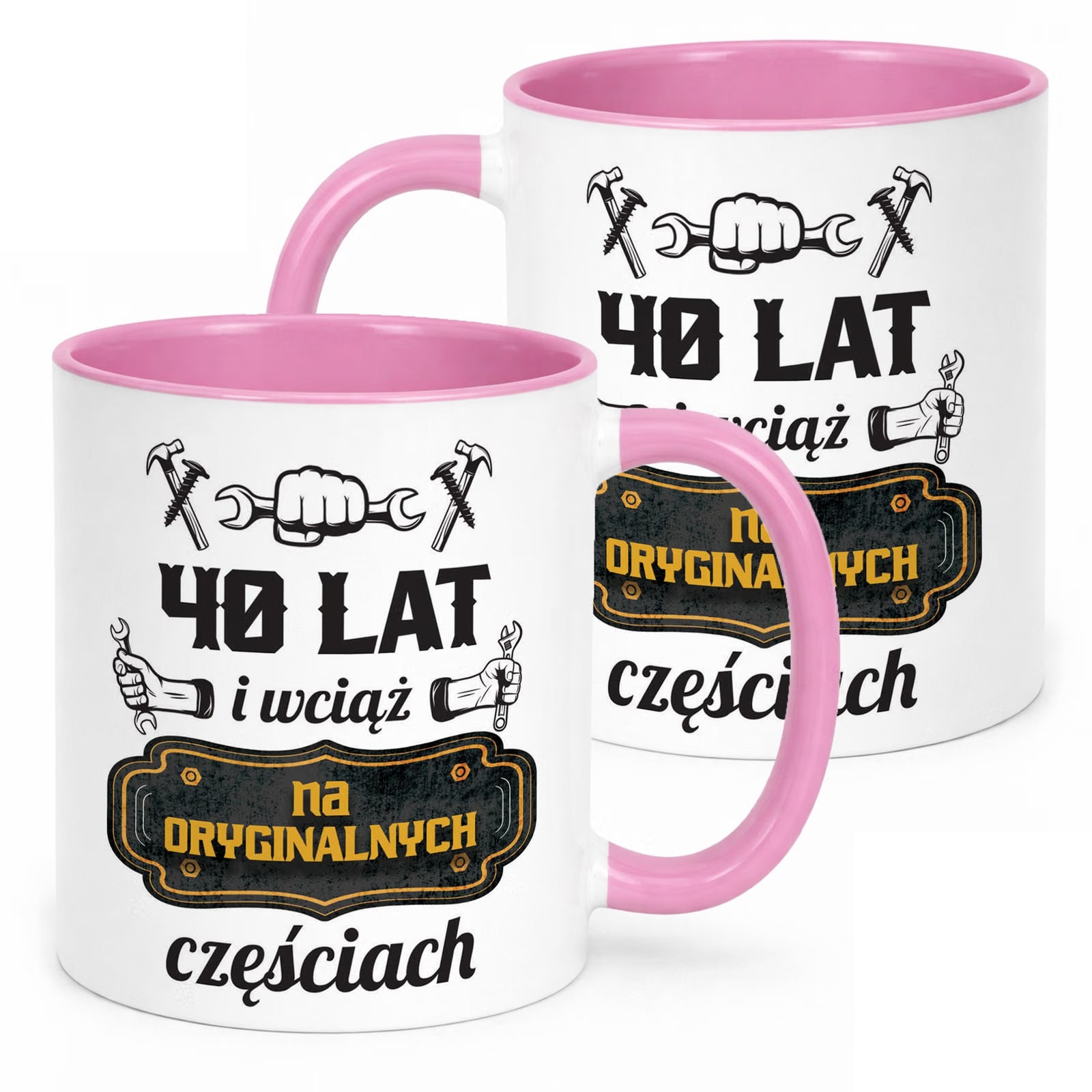 Kubek Różowy Na Oryginalnych Urodziny 40 Prezent Upominek