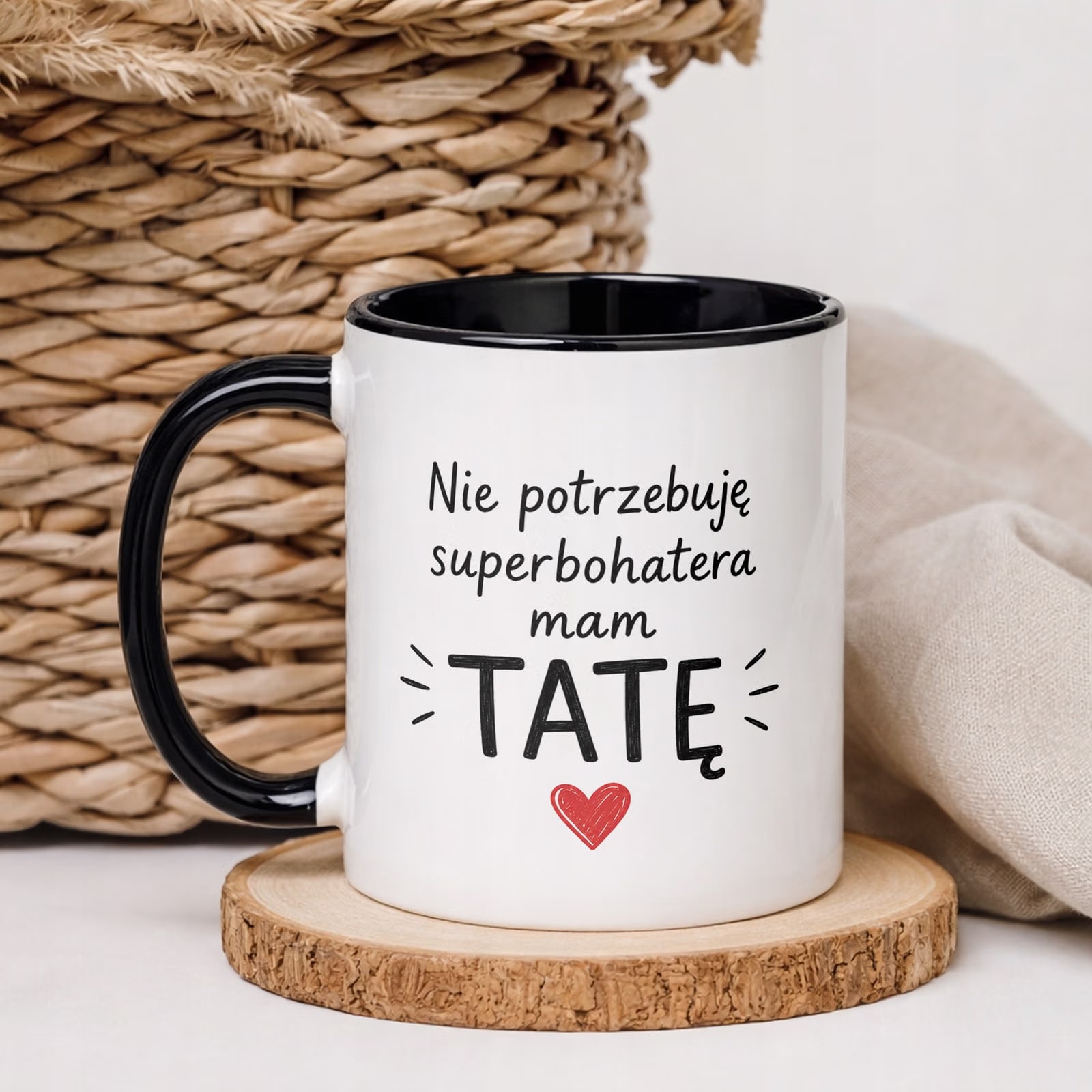 Kubek Czarny upominek na Dzień Ojca prezent dla taty