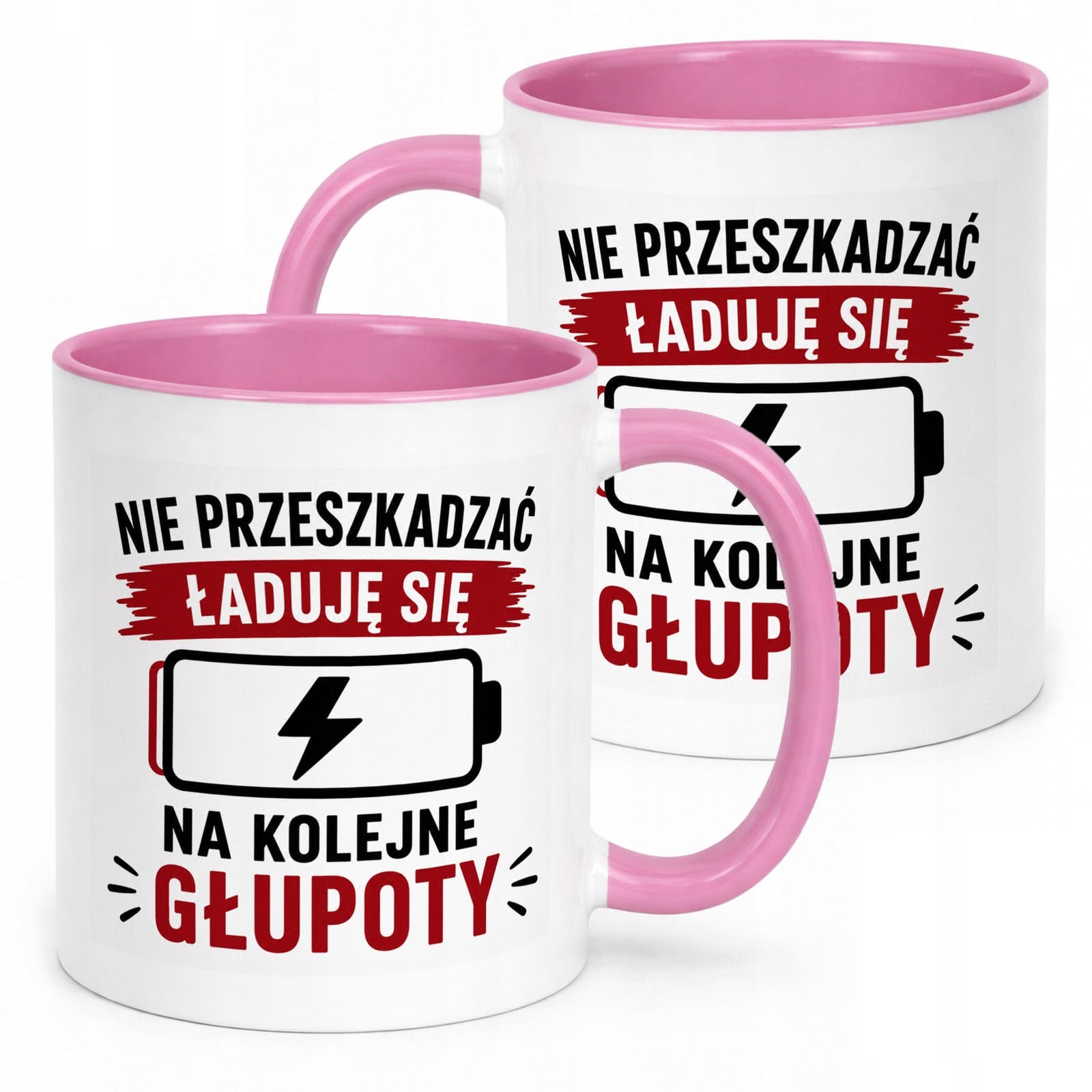 Różowy Kubek z nadrukiem Dzień Chłopaka Mężczyzny Upominek Prezent