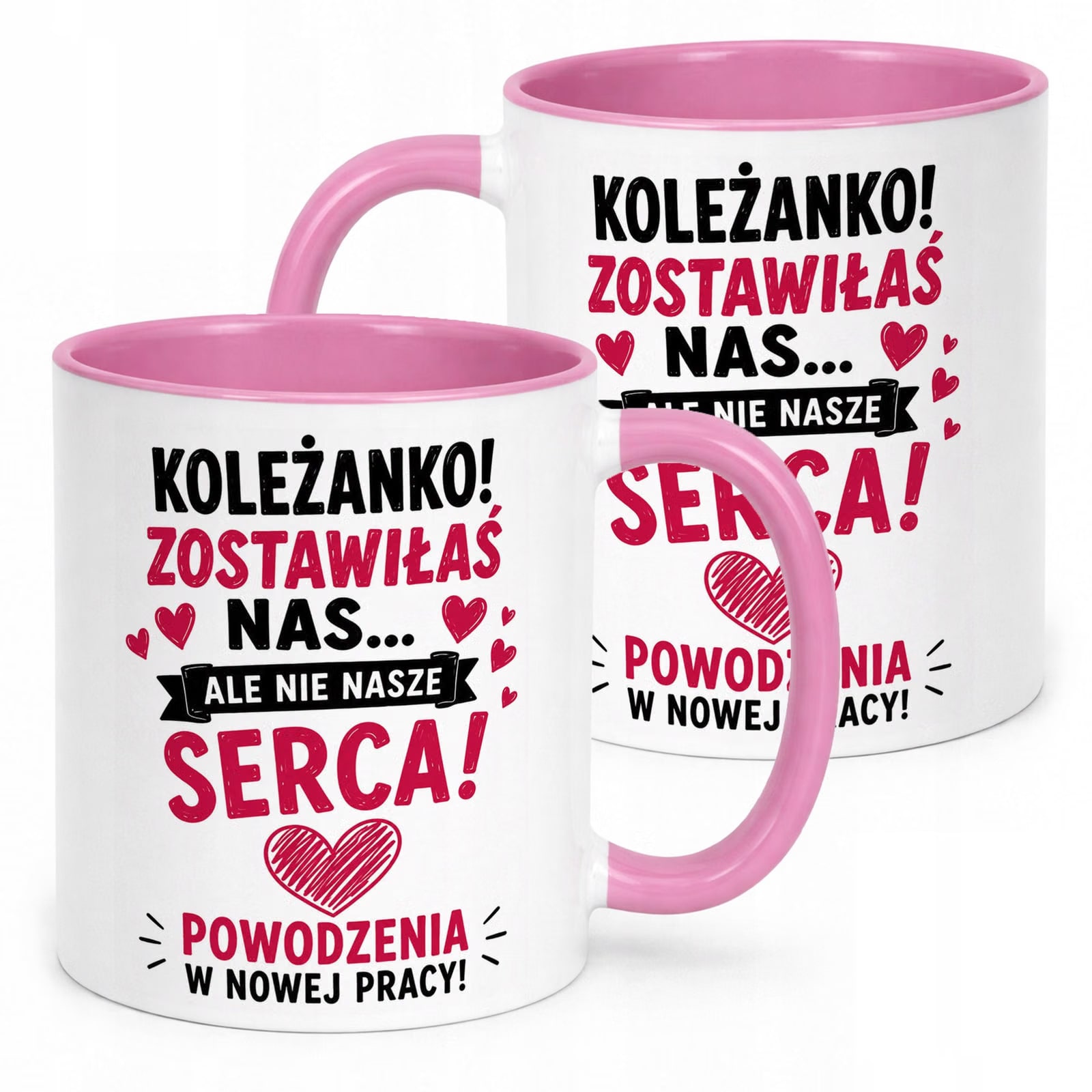 Kubek Różowy z nadrukiem Pożegnanie Odejście z Pracy Dla Koleżanki