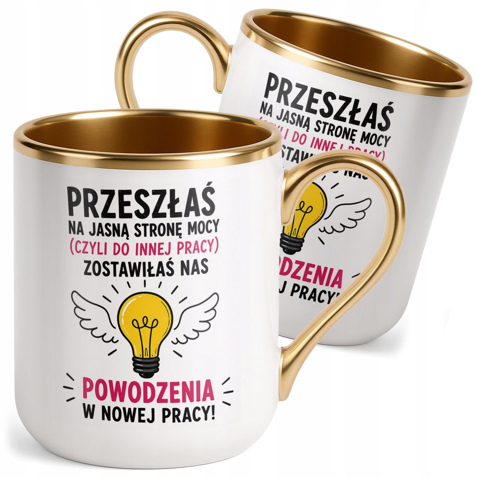 Kubek z nadrukiem Premium Złoty Pożegnanie Odejście z Pracy