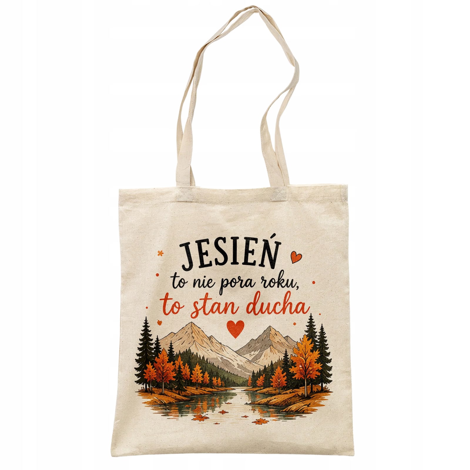 Torba shopper bawełniana jesień jesienna na zakupy z nadrukiem