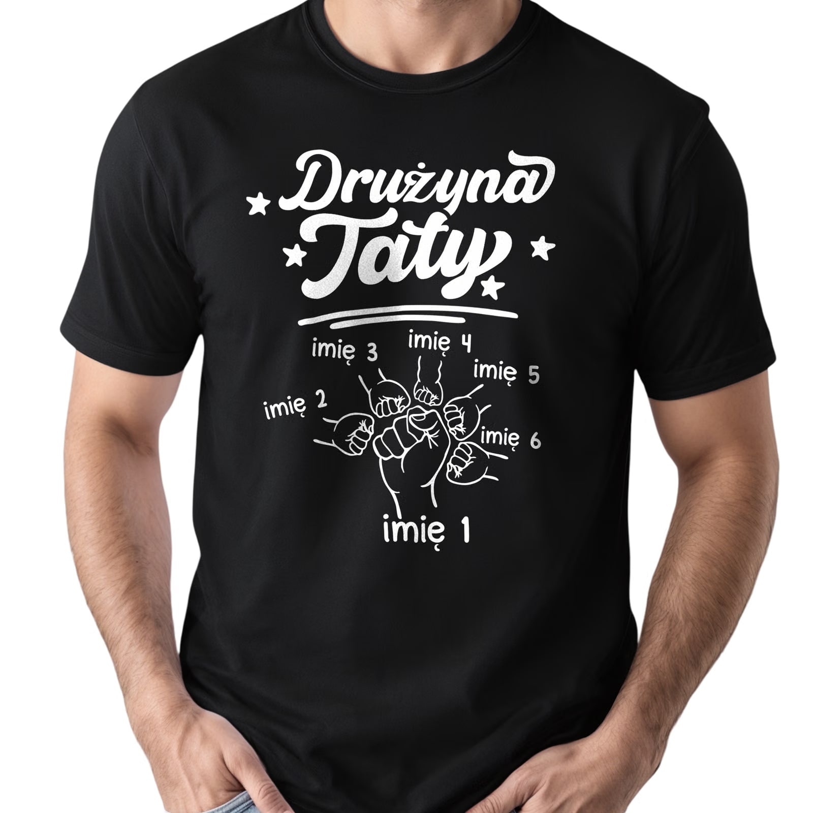 Koszulka czarna męska Personalizowana Dzień Ojca Prezent r. 3XL