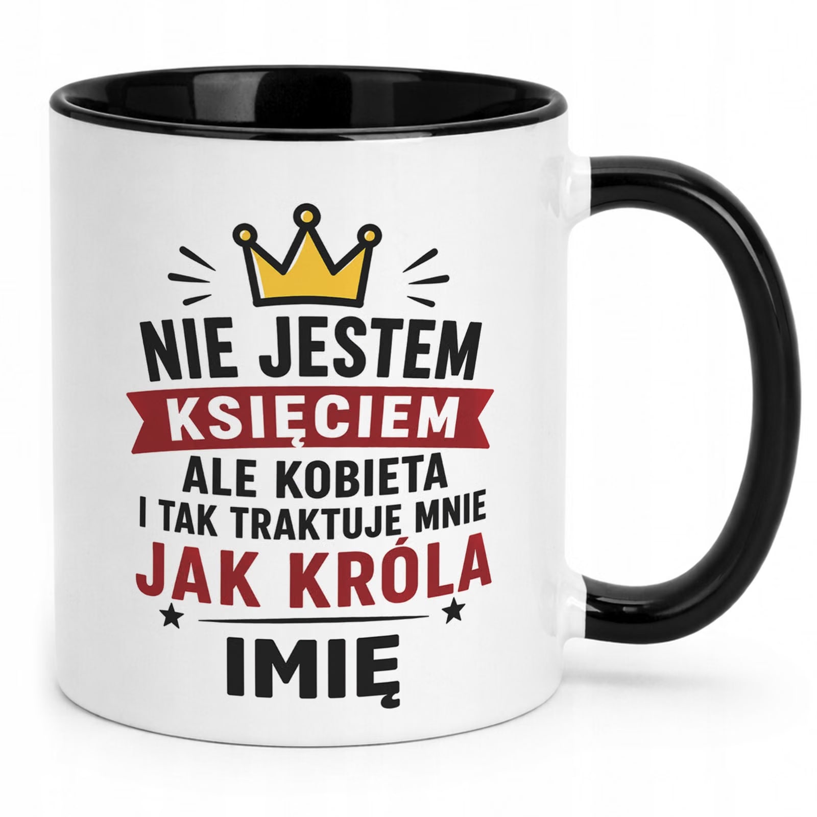 Czarny Kubek personalizowany z nadrukiem Dzień Chłopaka Mężczyzny Prezent