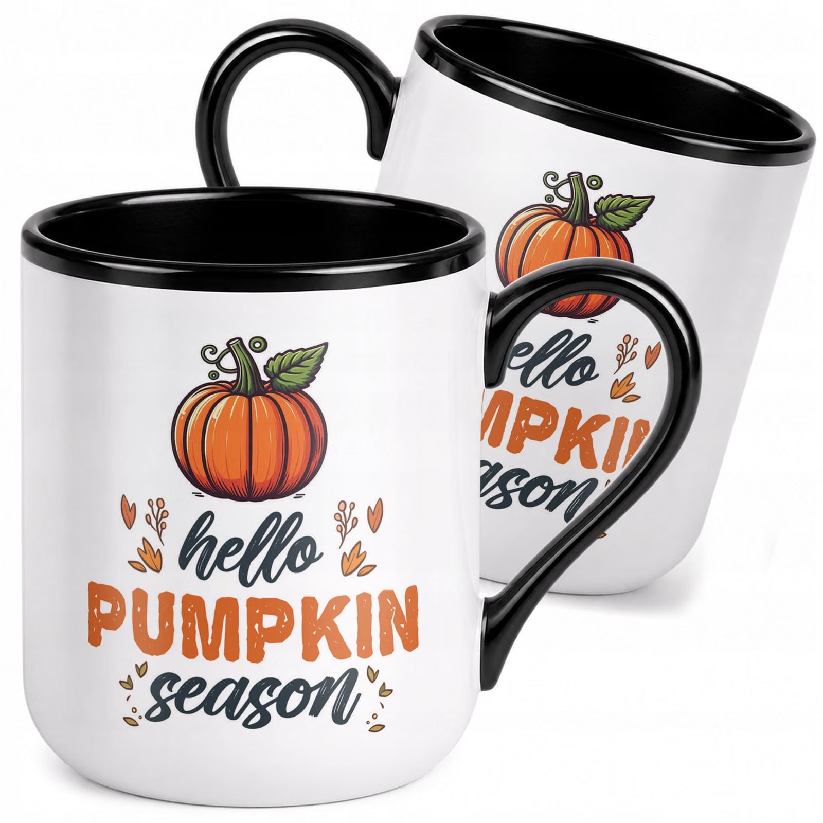 Kubek z nadrukiem Premium Czarny Jesień Halloween Upominek Prezent