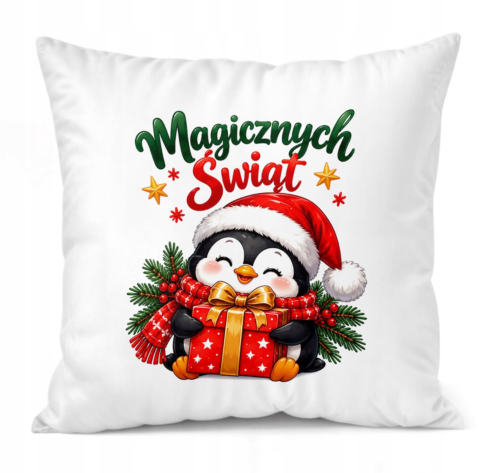 Poduszka Jasiek 38x38 cm z nadrukiem Boże Narodzenie Święta Prezent