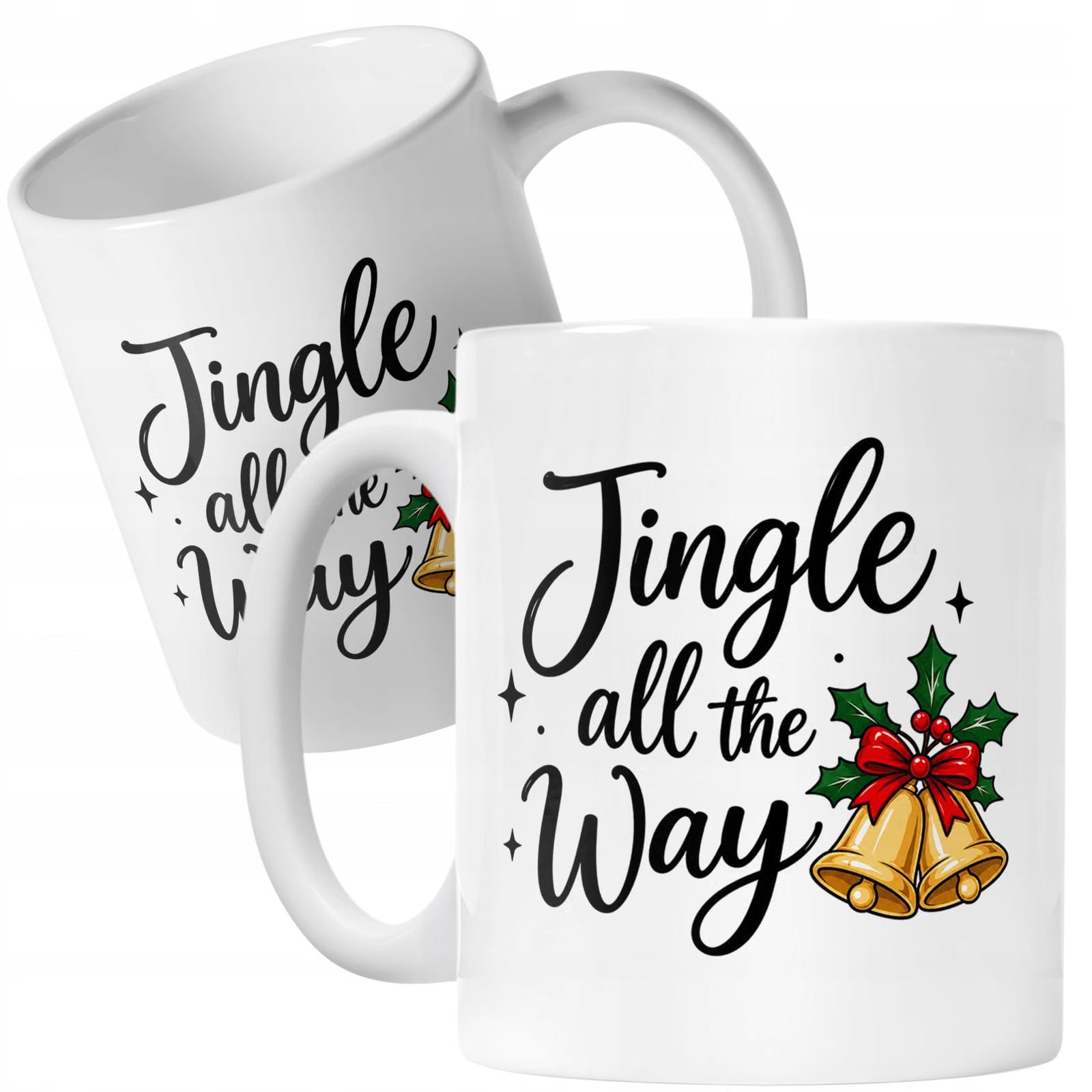 Kubek Biały z Nadrukiem Boże Narodzenie Święta Jingle All The Way Prezent
