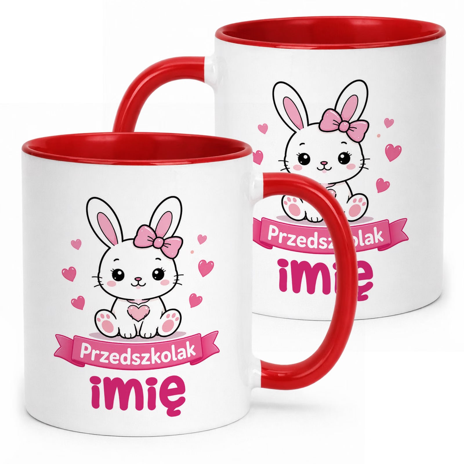 Kubek Czerwony z nadrukiem personalizowany Przedszkolak Szkoła Dla Dzieci