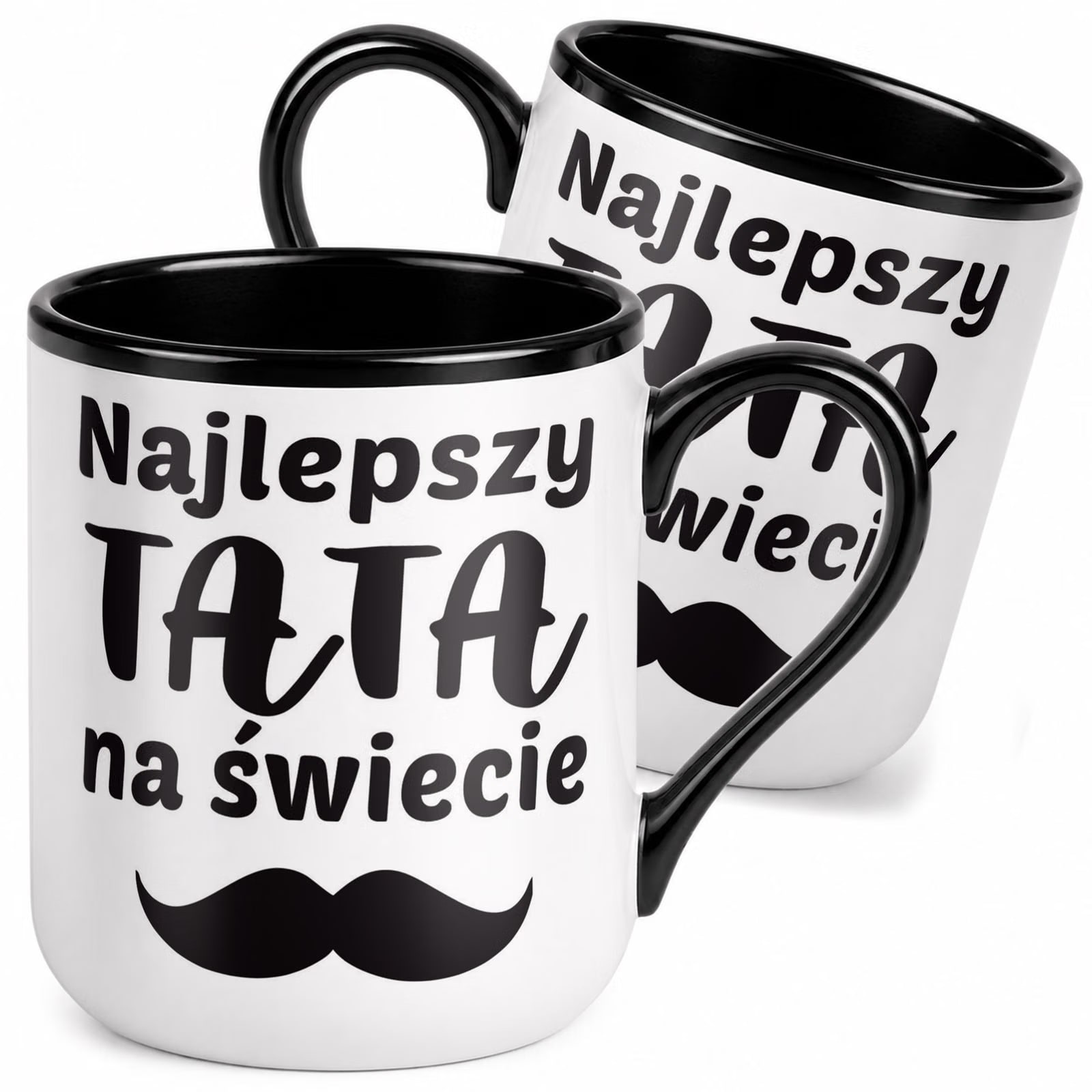 Kubek z nadrukiem Premium Czarny Dla Taty Dzień Ojca Upominek Prezent
