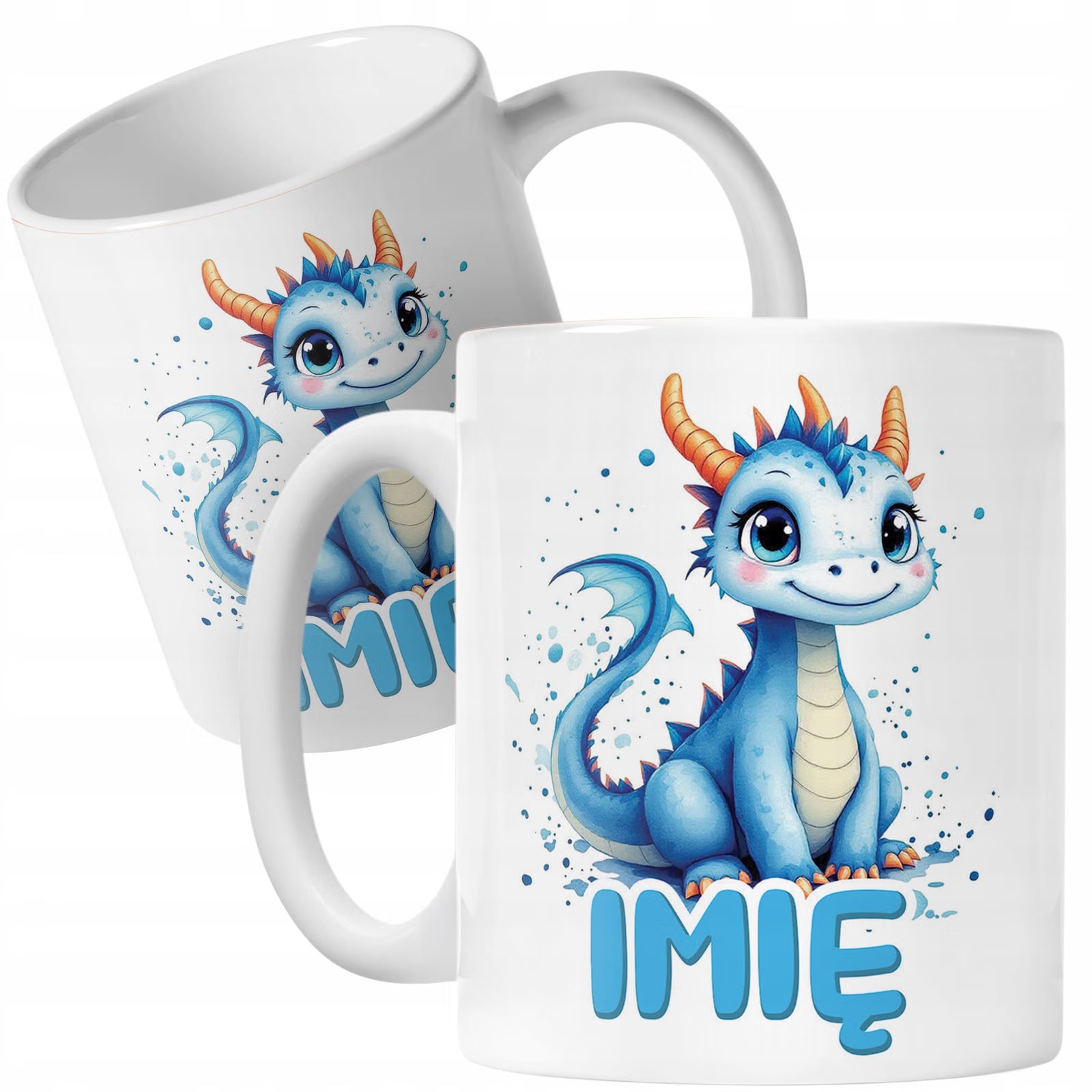 Kubek ceramiczny personalizowany Smok Zwierzak Słodki Dla Dzieci