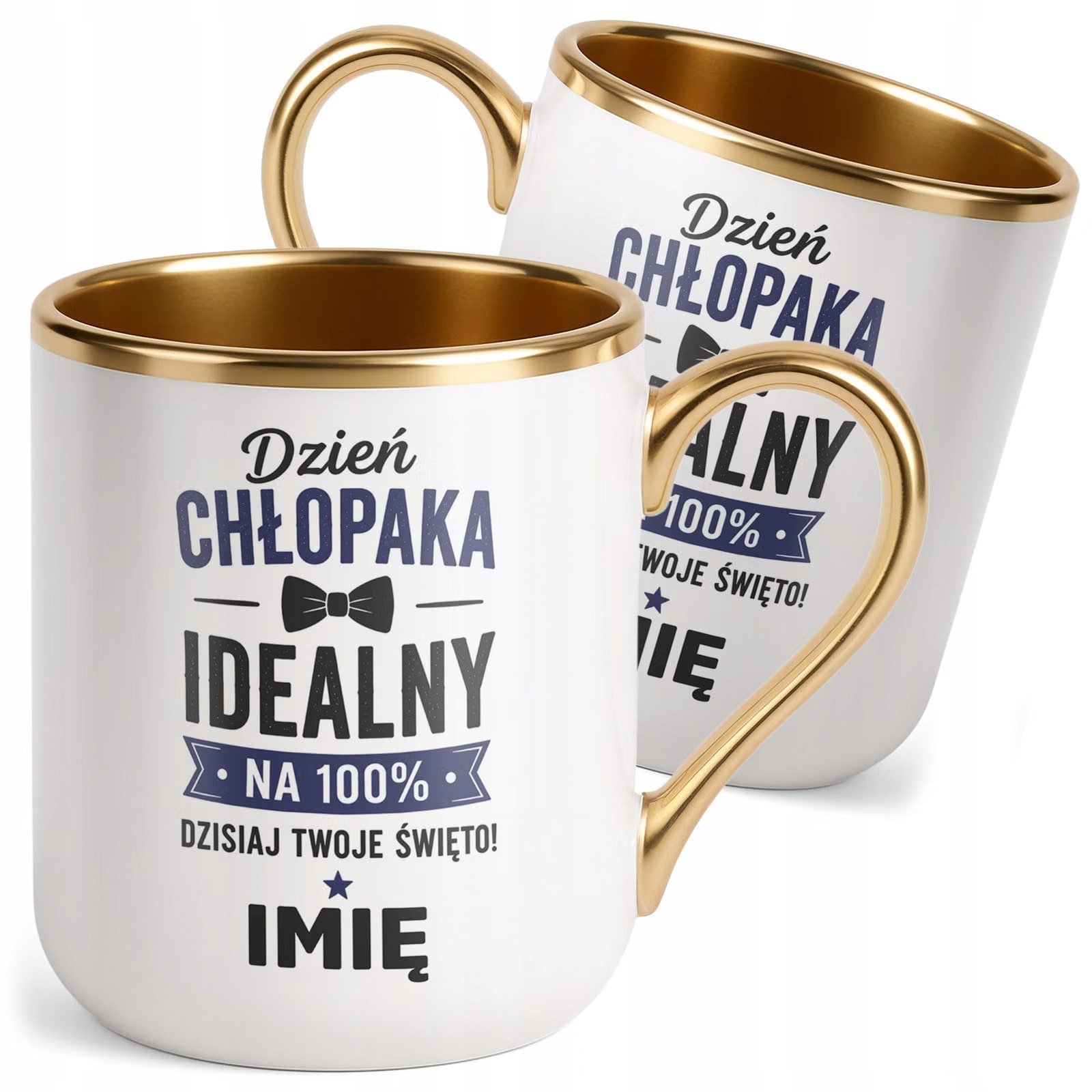 Kubek personalizowany z nadrukiem Premium Złoty Dzień Chłopaka