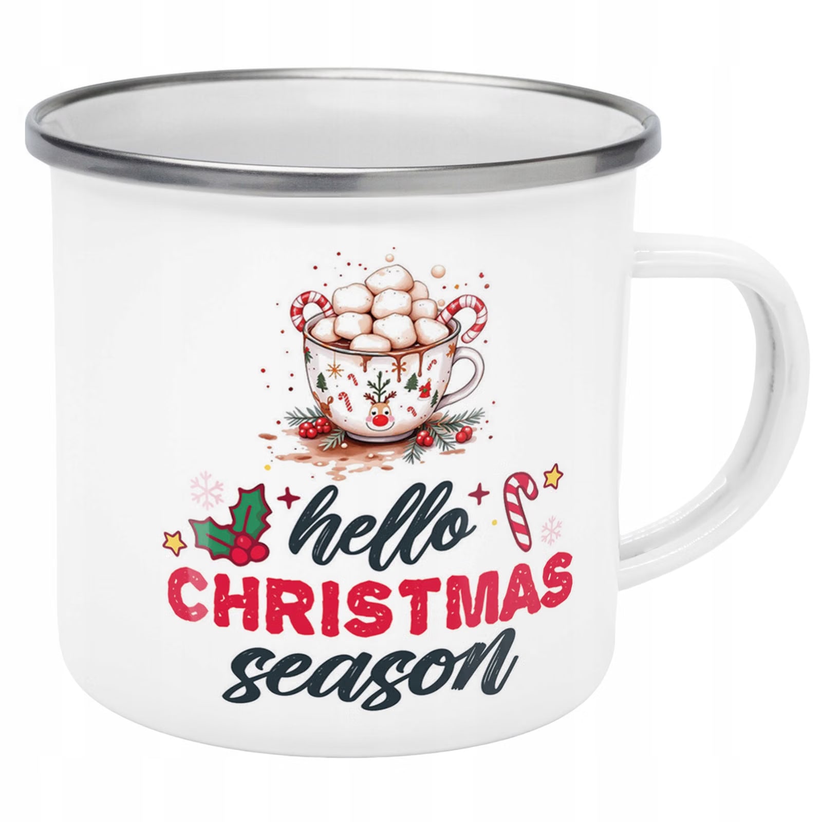 Kubek Emaliowany Boże Narodzenie Hello Christmas Season Prezent