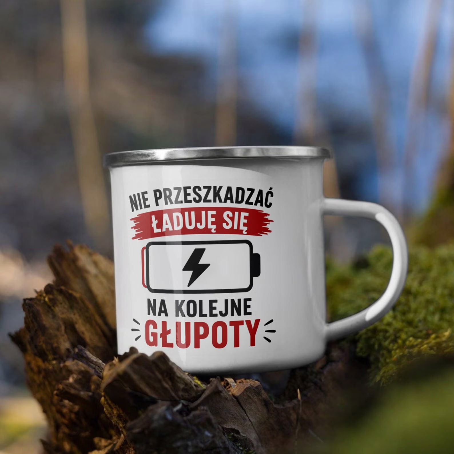 Zestaw Kubek Emaliowany Poduszka Dzień Chłopaka Z Nadrukiem