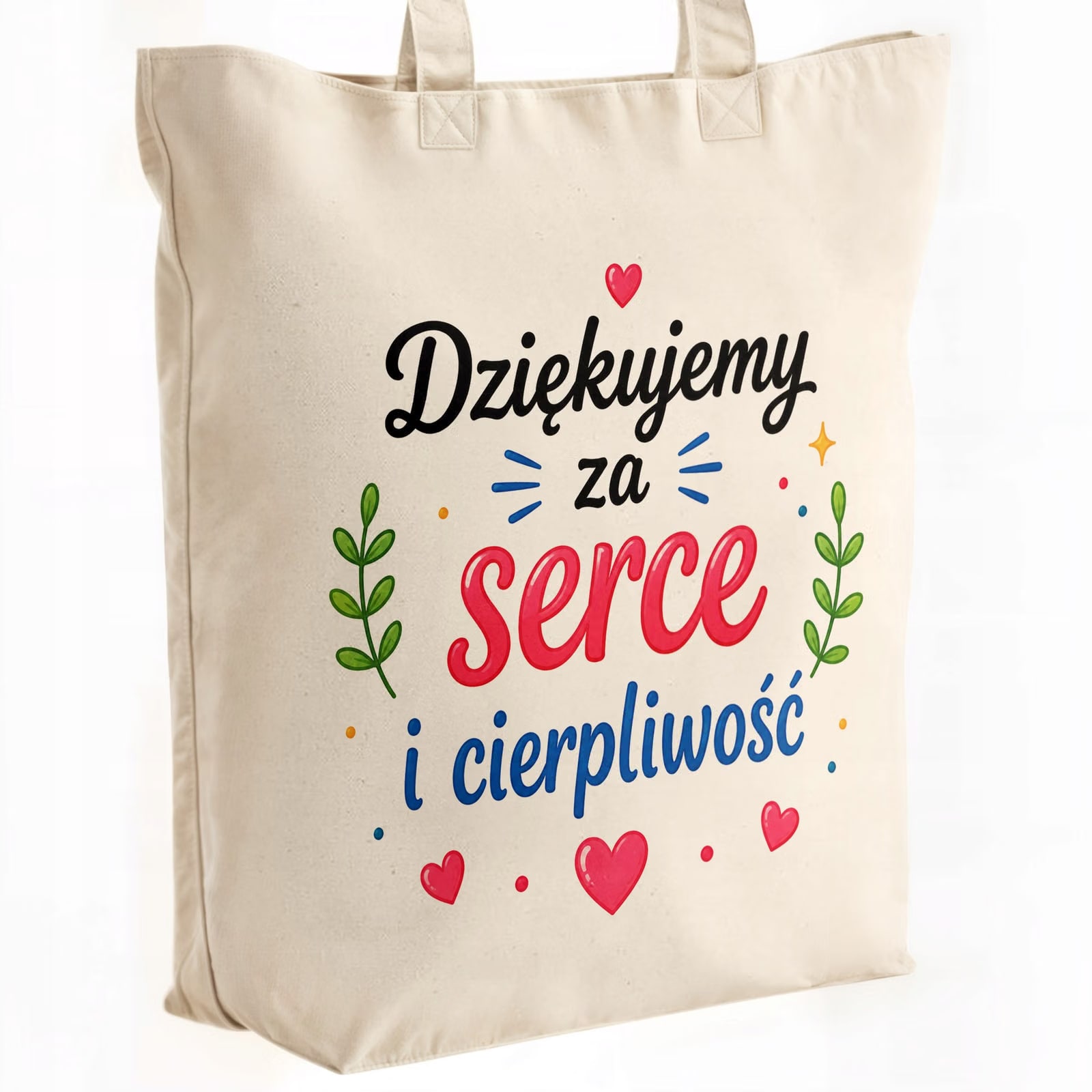 Torba shopper bawełniana premium Dzień Nauczyciela zakupy z nadrukiem