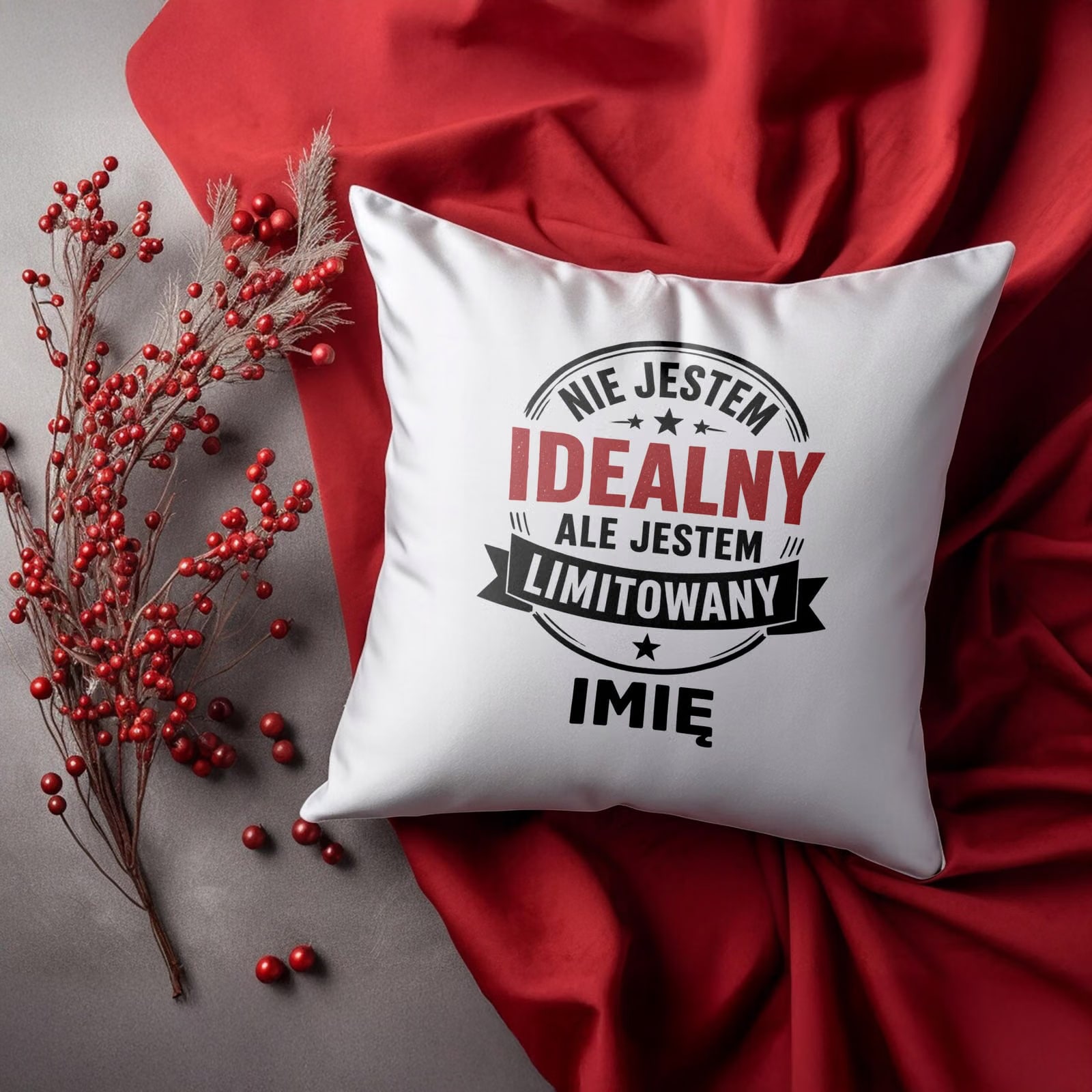Poduszka Jasiek Personalizowana z nadrukiem Dzień Chłopaka 38x38cm Prezent