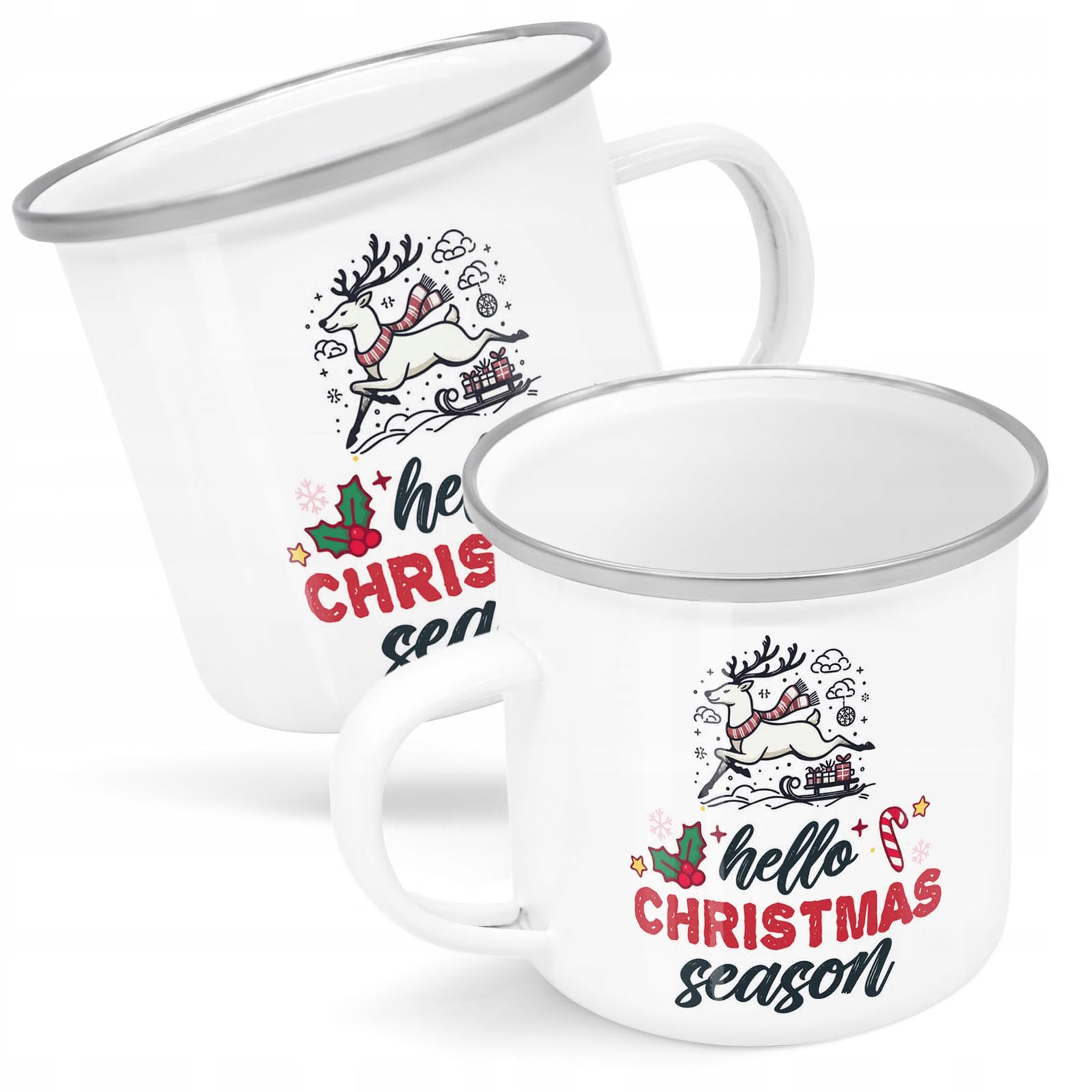 Kubek Emaliowany Boże Narodzenie Hello Christmas Season Prezent