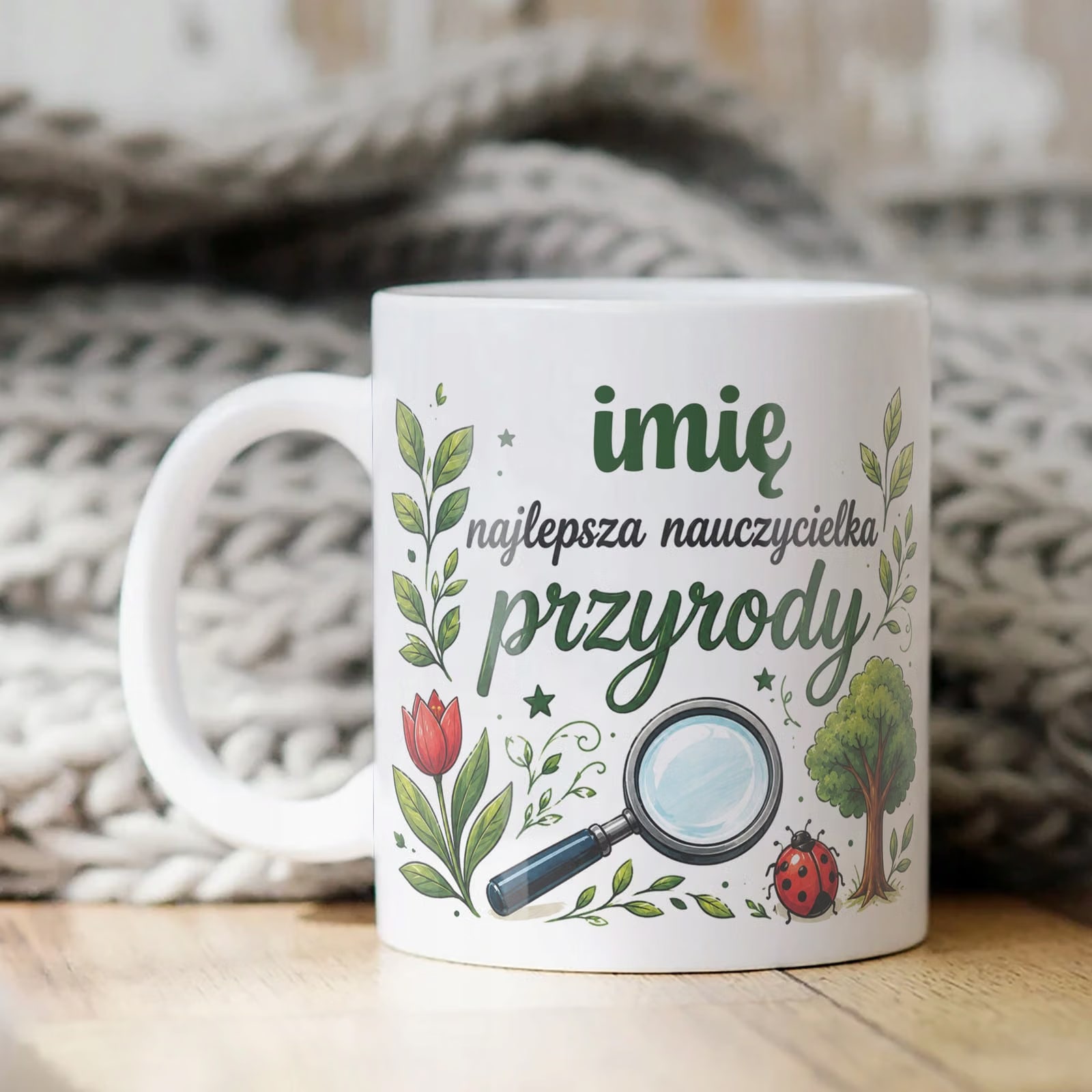 Kubek z Imieniem Dzień Nauczyciela Zakończenie Roku Przyroda Prezent