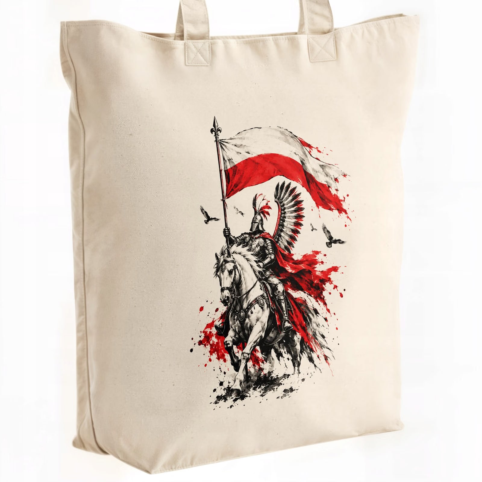 Torba shopper ecru premium patriotyczna święto niepodległości z nadrukiem