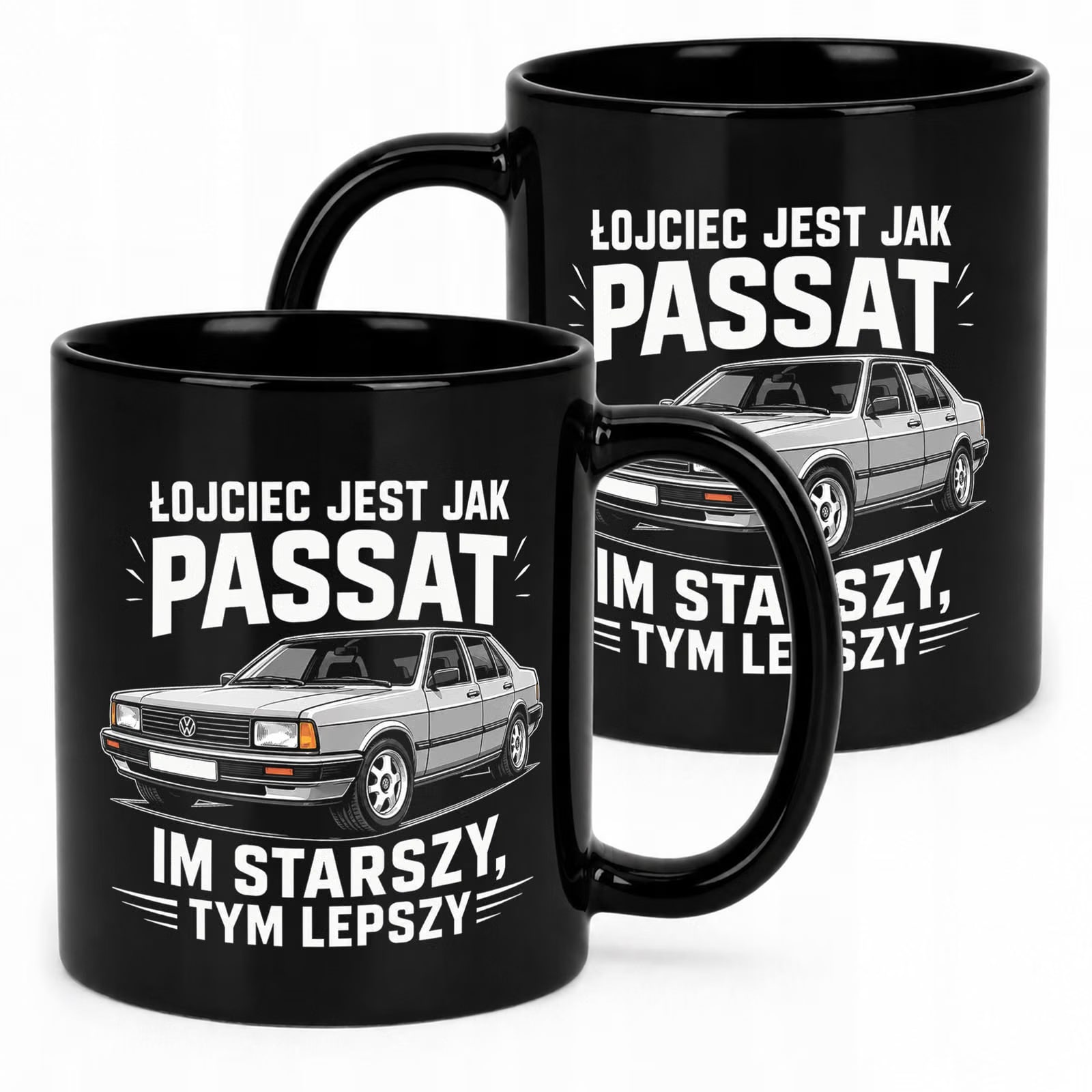 Kubek czarny prezent dla taty na Dzień Ojca miły upominek na jego święto