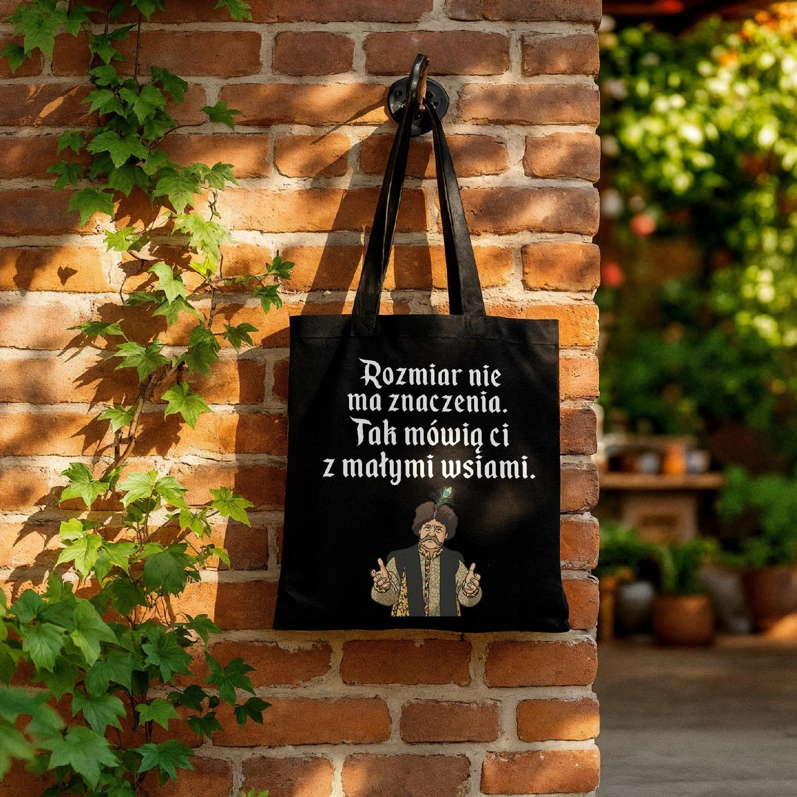 Torba bawełniana czarna na zakupy 1670 Rozmiar Nie Ma Znaczenia