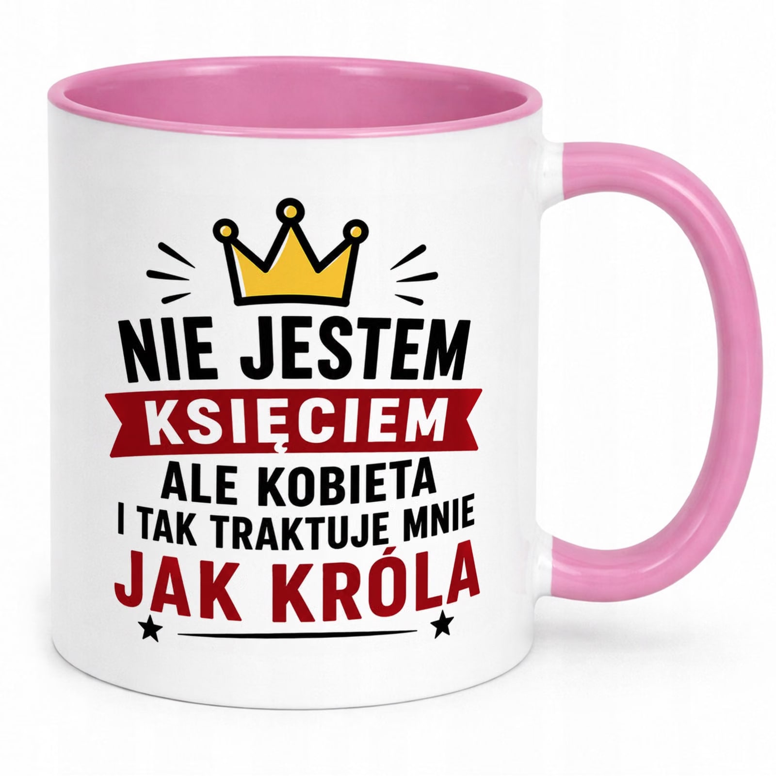 Różowy Kubek z nadrukiem Dzień Chłopaka Mężczyzny Upominek Prezent