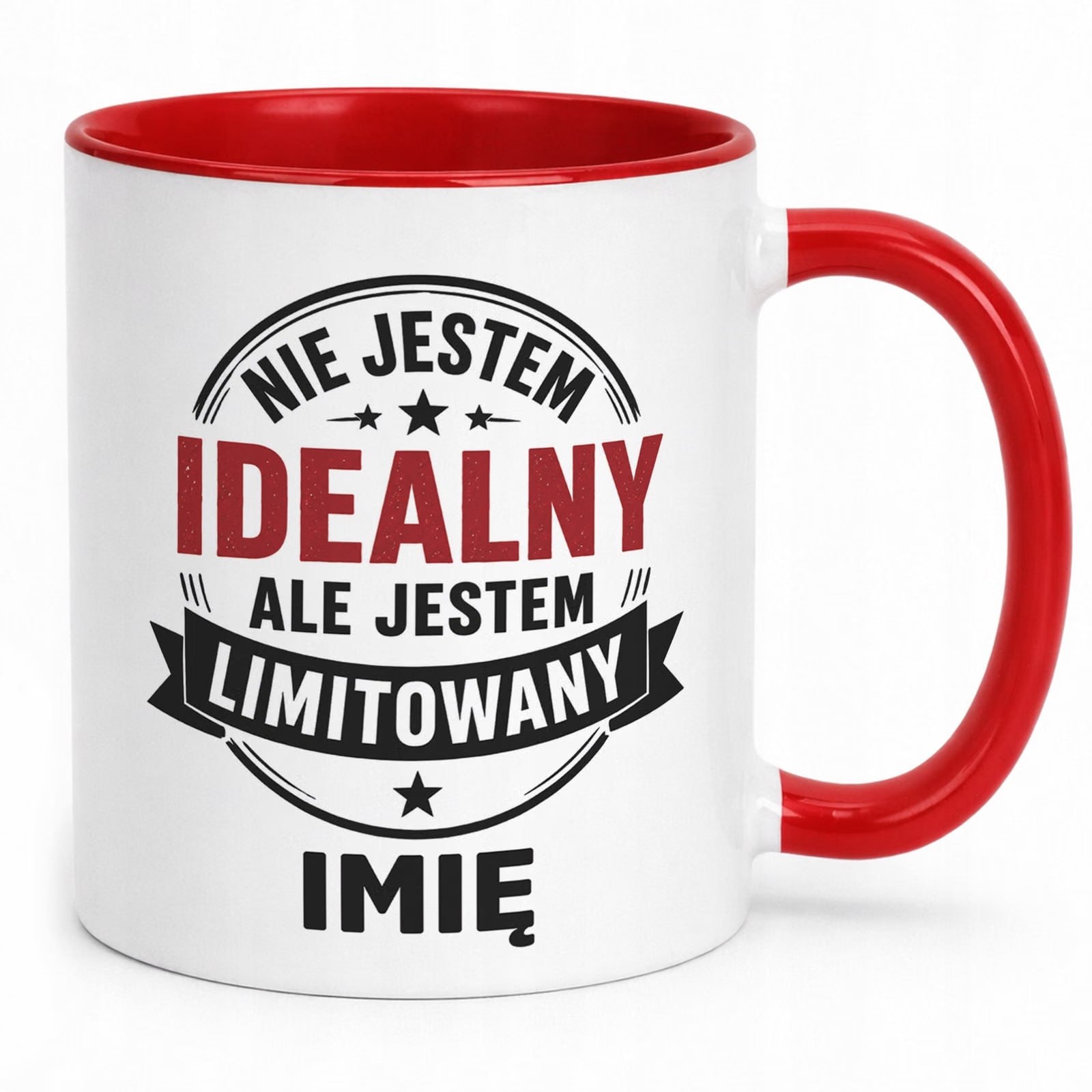 Czerwony Kubek personalizowany z nadrukiem Dzień Chłopaka Mężczyzny Prezent
