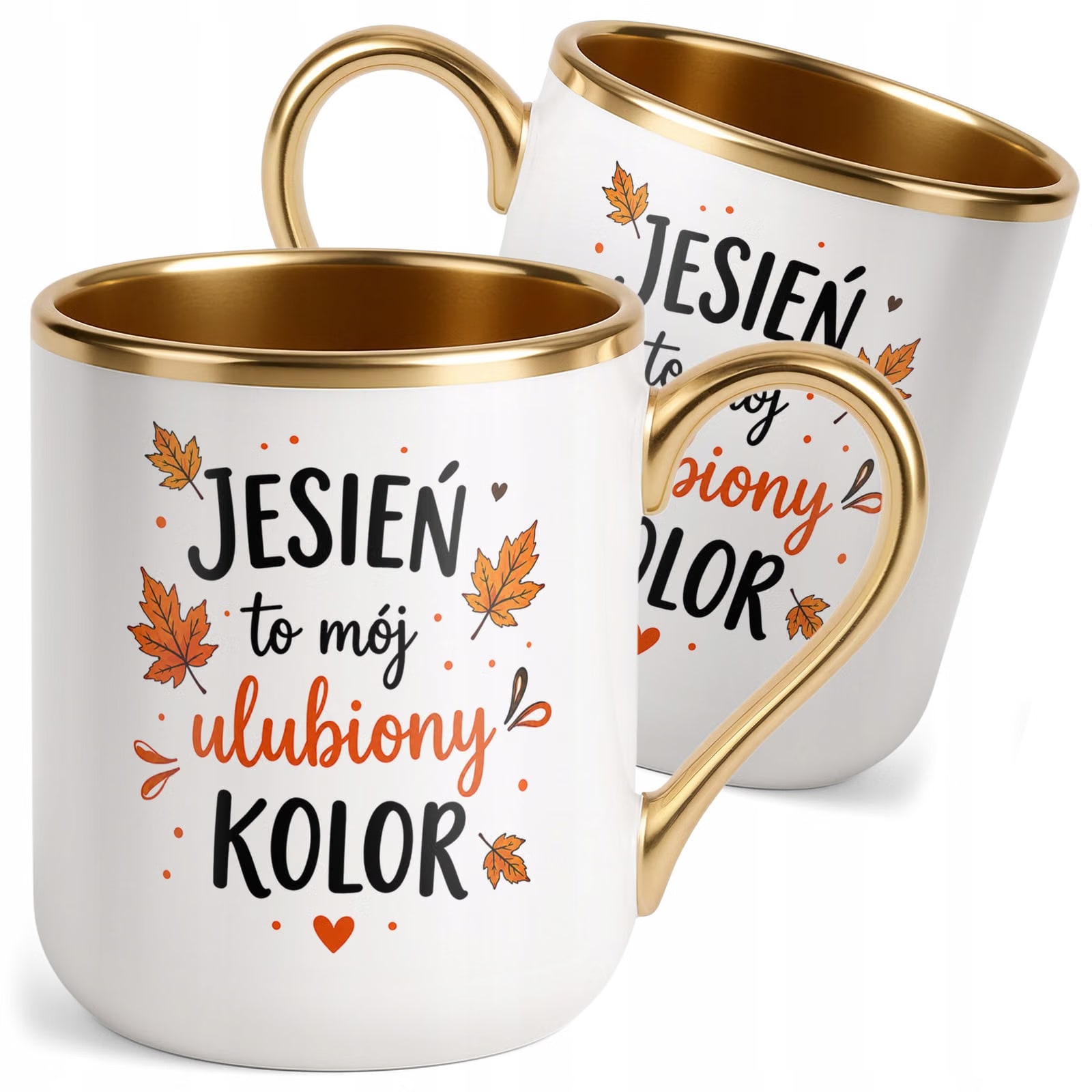 Kubek z nadrukiem Premium Złoty Jesienny Jesień Prezent