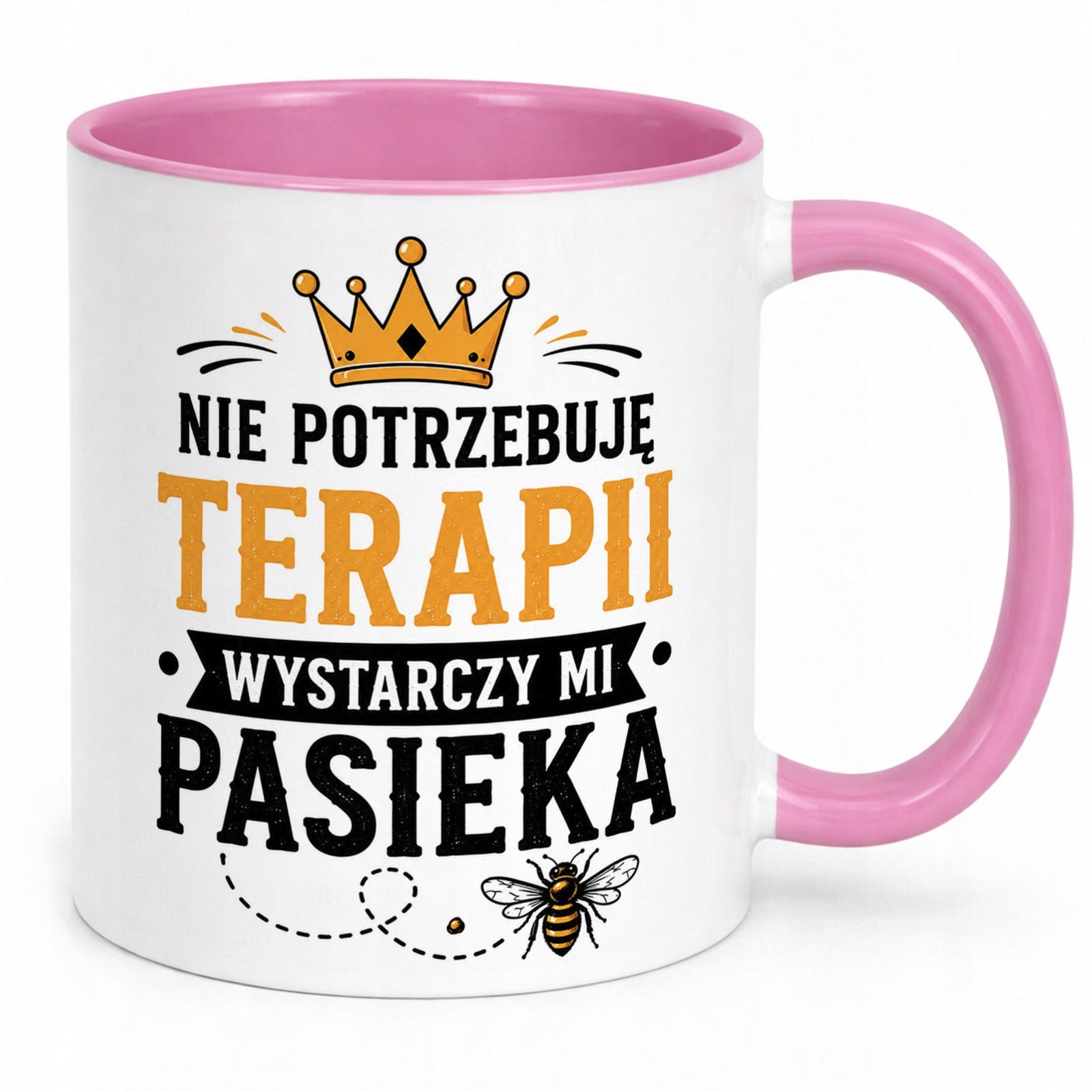 Różowy Kubek z nadrukiem Dla Pszczelarza Szef Pasieki Upominek Prezent