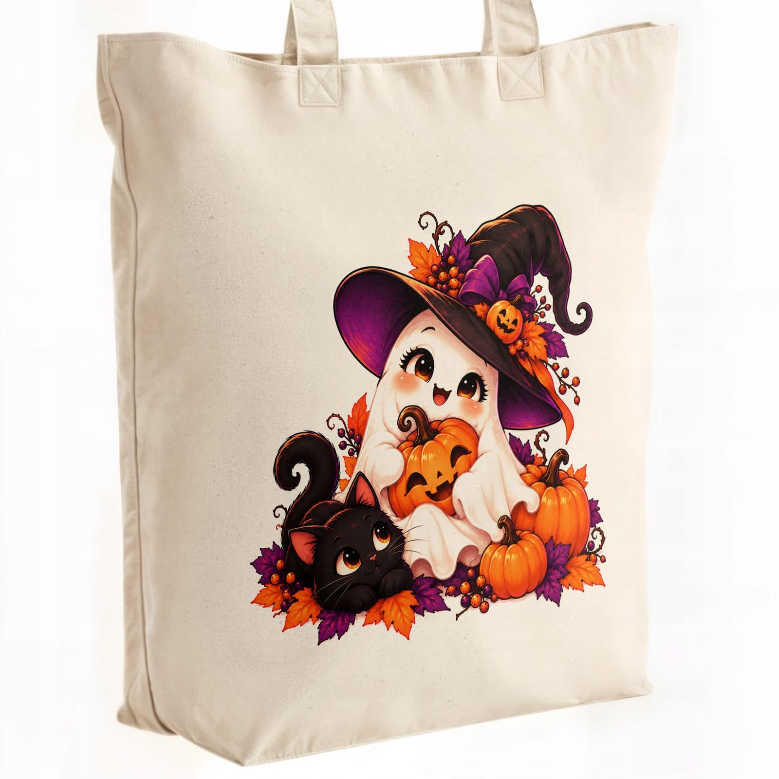 Torba shopper bawełniana premium halloween na zakupy z nadrukiem
