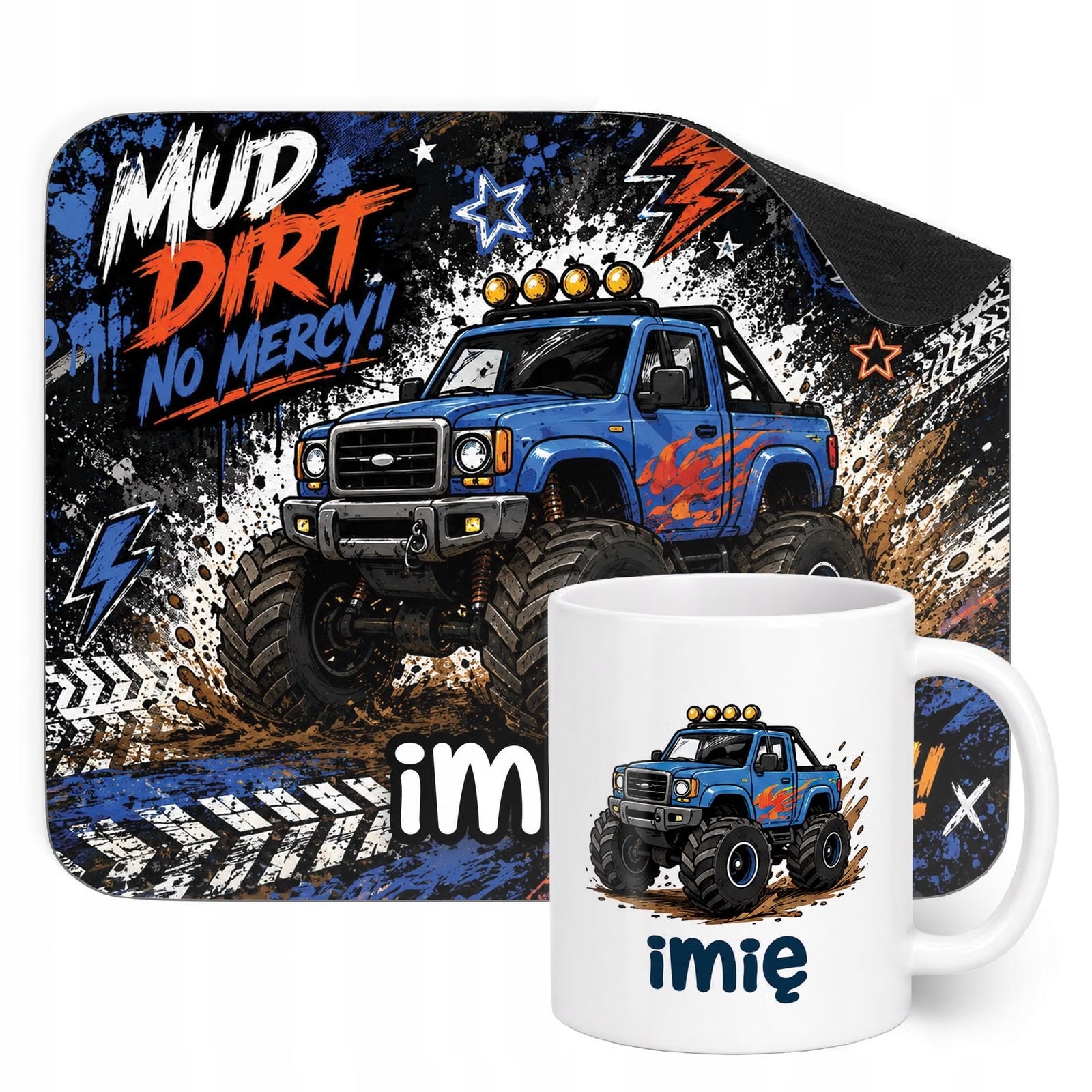 Zestaw personalizowany Kubek Podkładka pod mysz Monster Truck