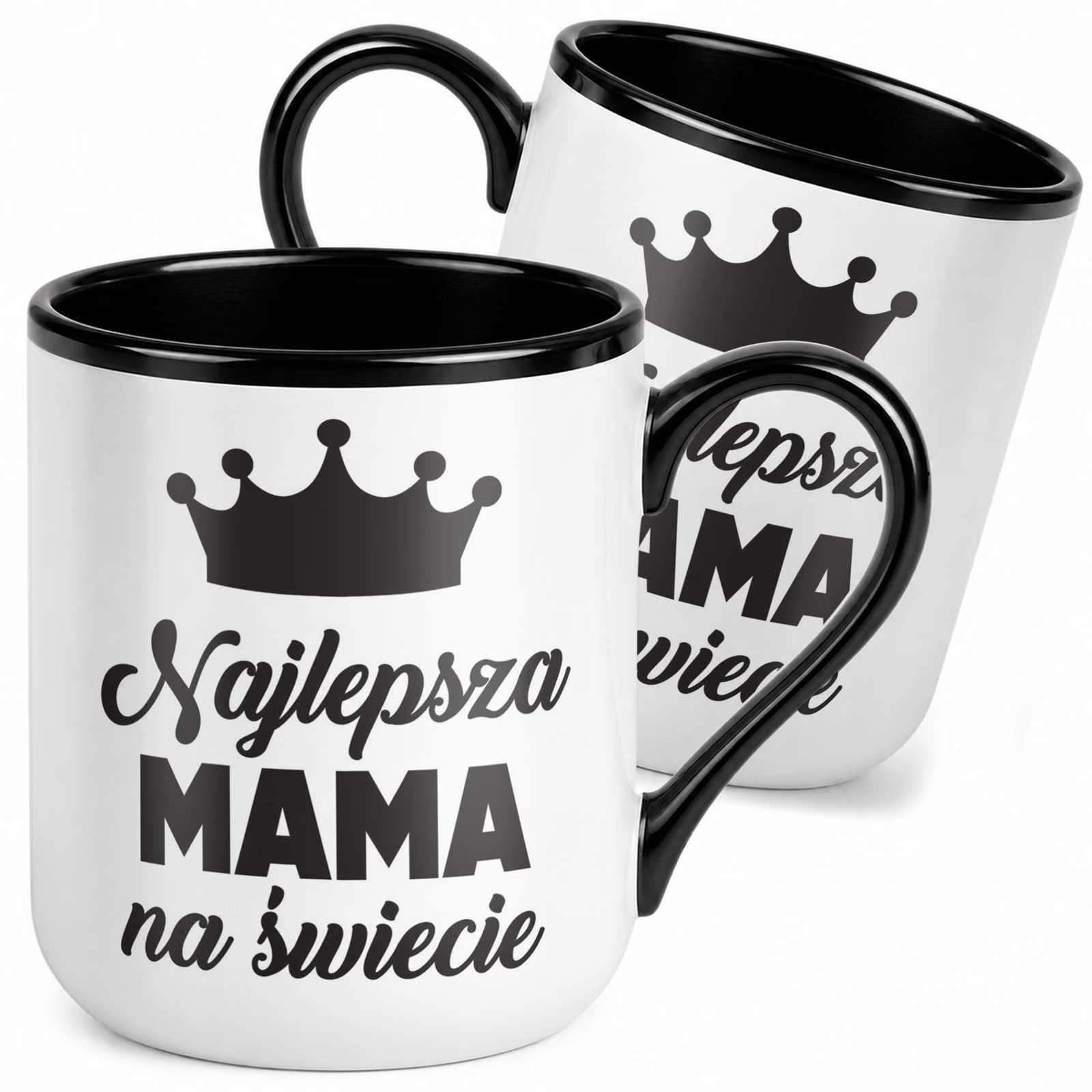 Kubek z nadrukiem Premium Czarny Dla Mamy Dzień Matki Upominek Prezent