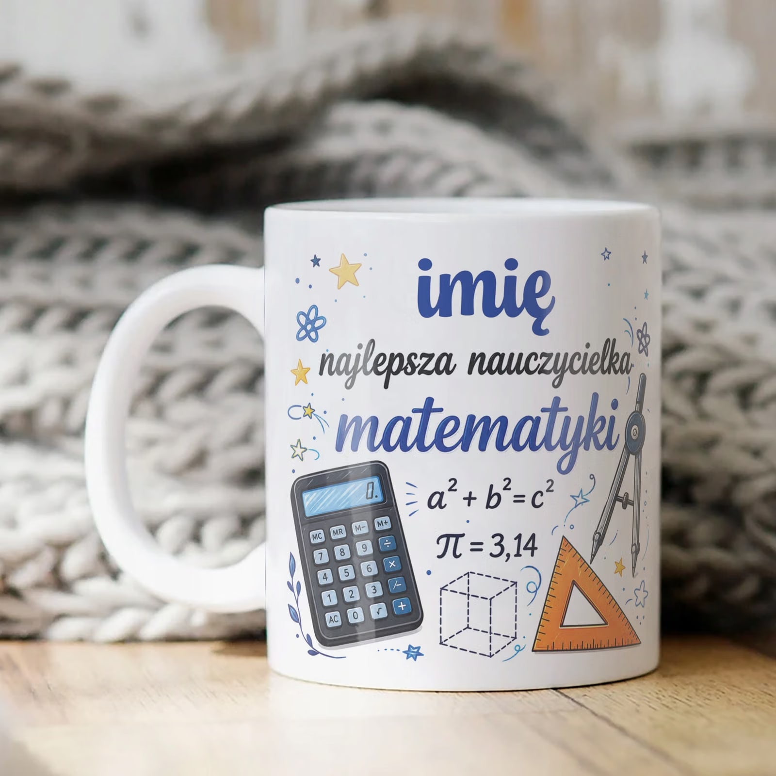 Kubek z Imieniem Dzień Nauczyciela Zakończenie Roku Matematyka Prezent