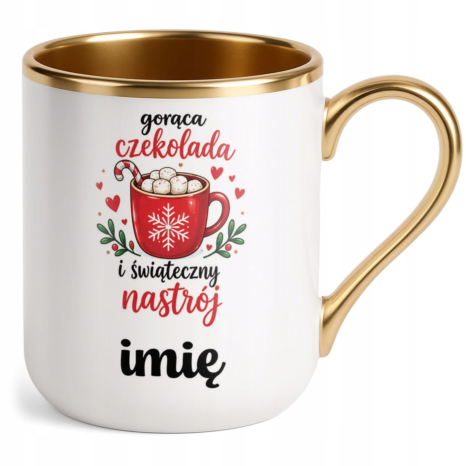 Kubek Personalizowany Premium Złoty Boże Narodzenie Święta Prezent