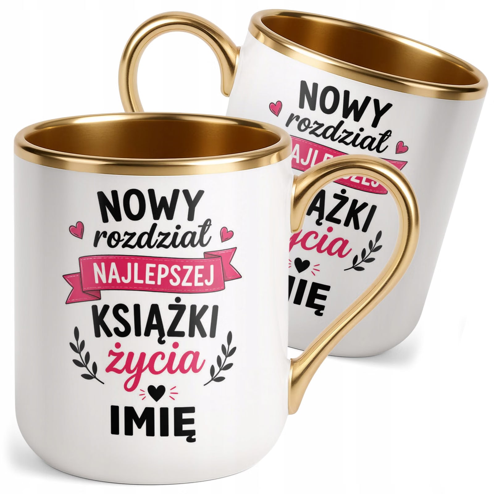 Kubek Personalizowany z nadrukiem Premium Złoty Emerytura Prezent