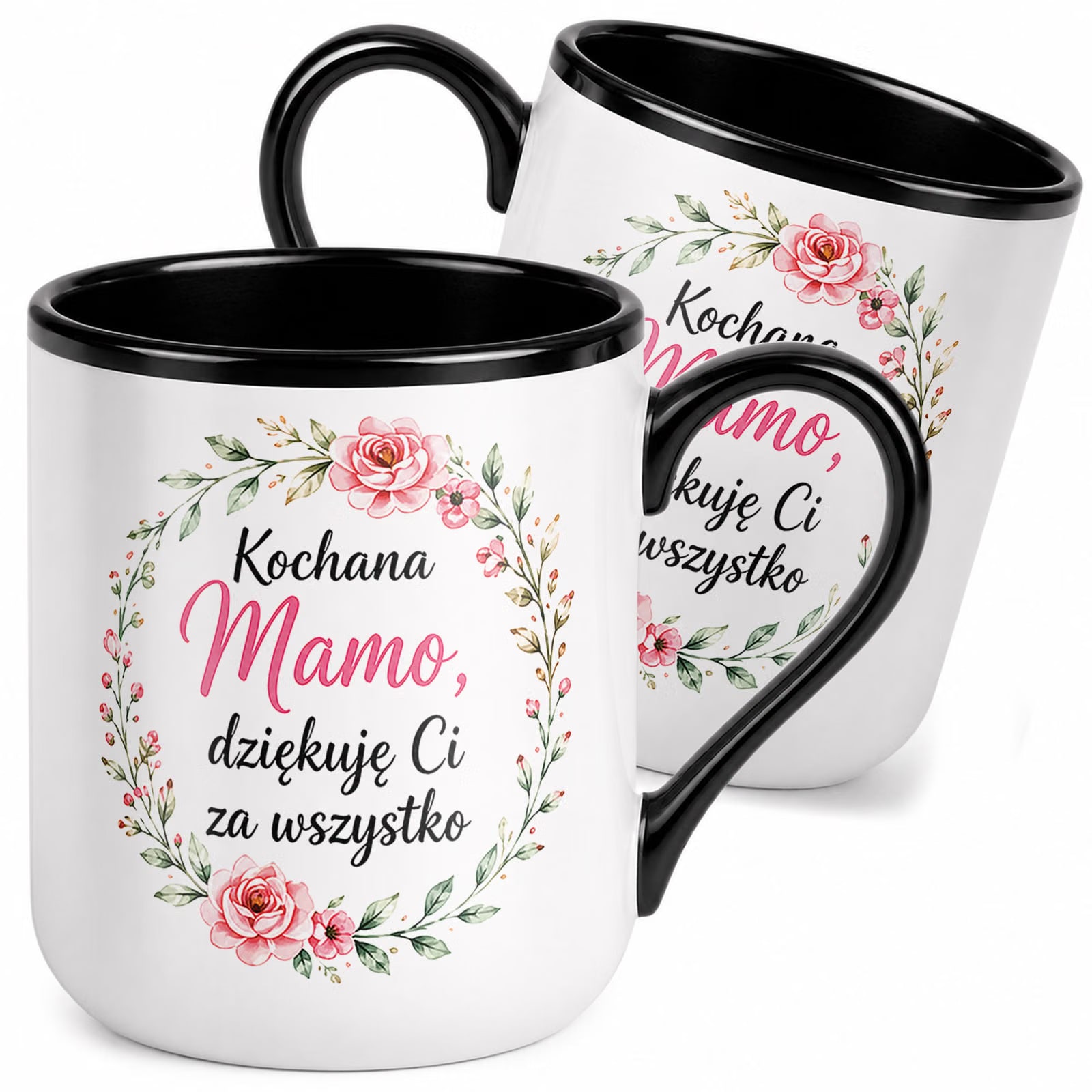 Kubek z nadrukiem Premium Czarny Dla Mamy Dzień Matki Upominek Prezent