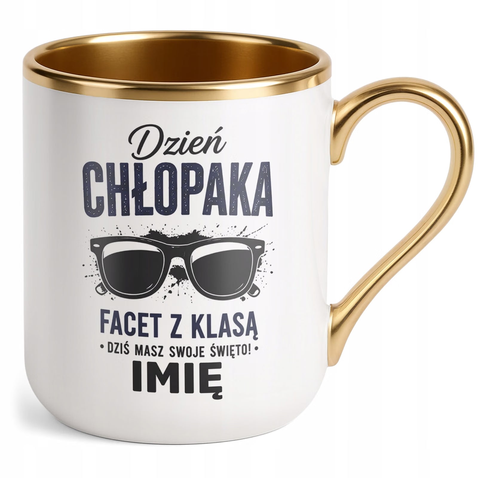 Kubek personalizowany z nadrukiem Premium Złoty Dzień Chłopaka