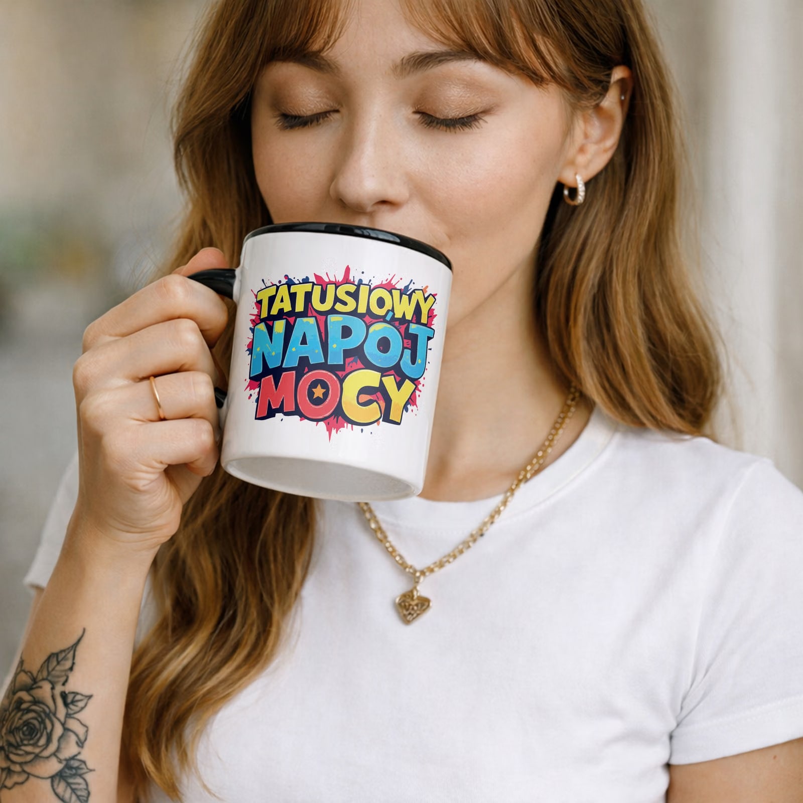 Kubek Czarny Dzień Ojca Dla Taty Tatusiowy Napój Mocy Prezent